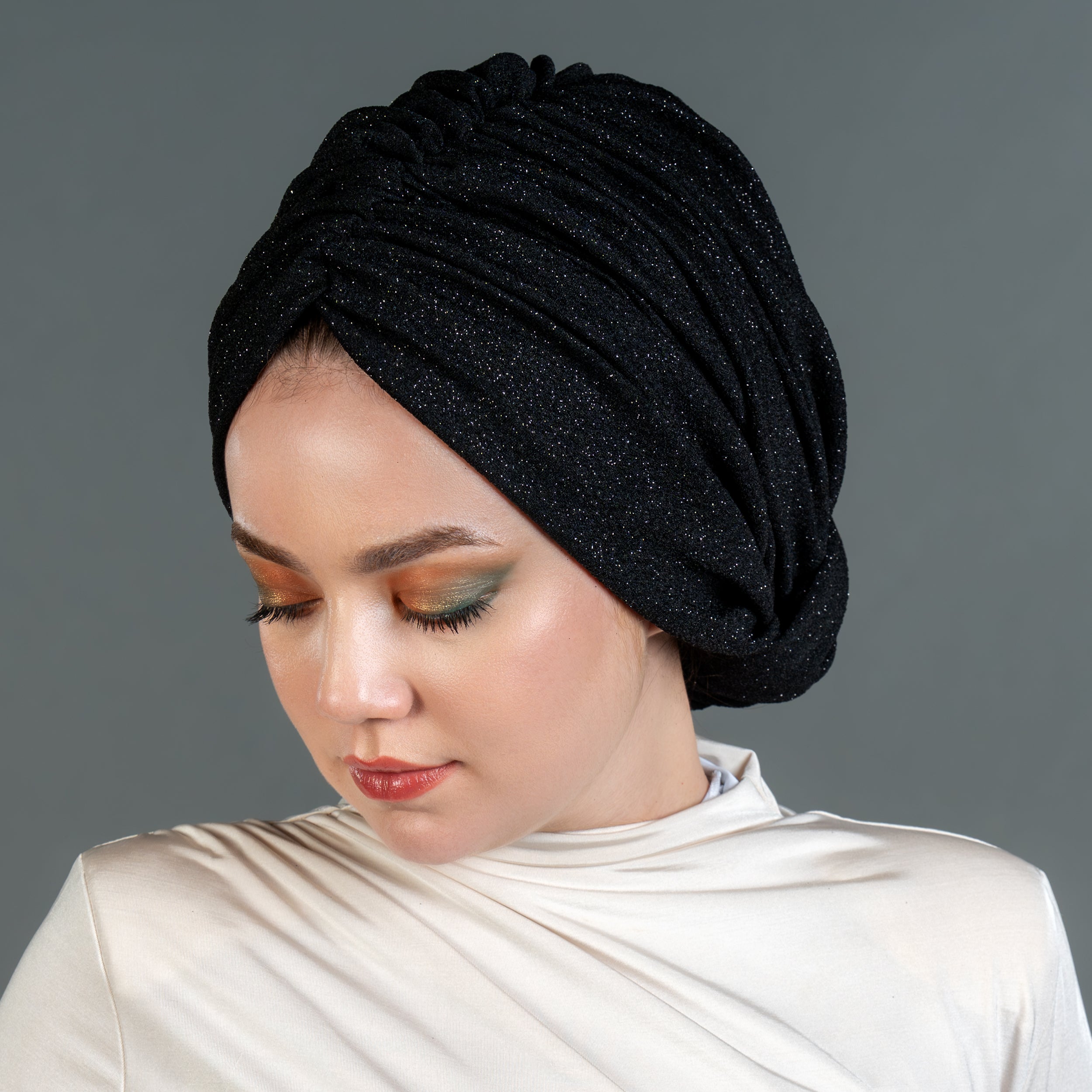 Beirut Everyday Elegant Bun Turban - Glitter Fabric