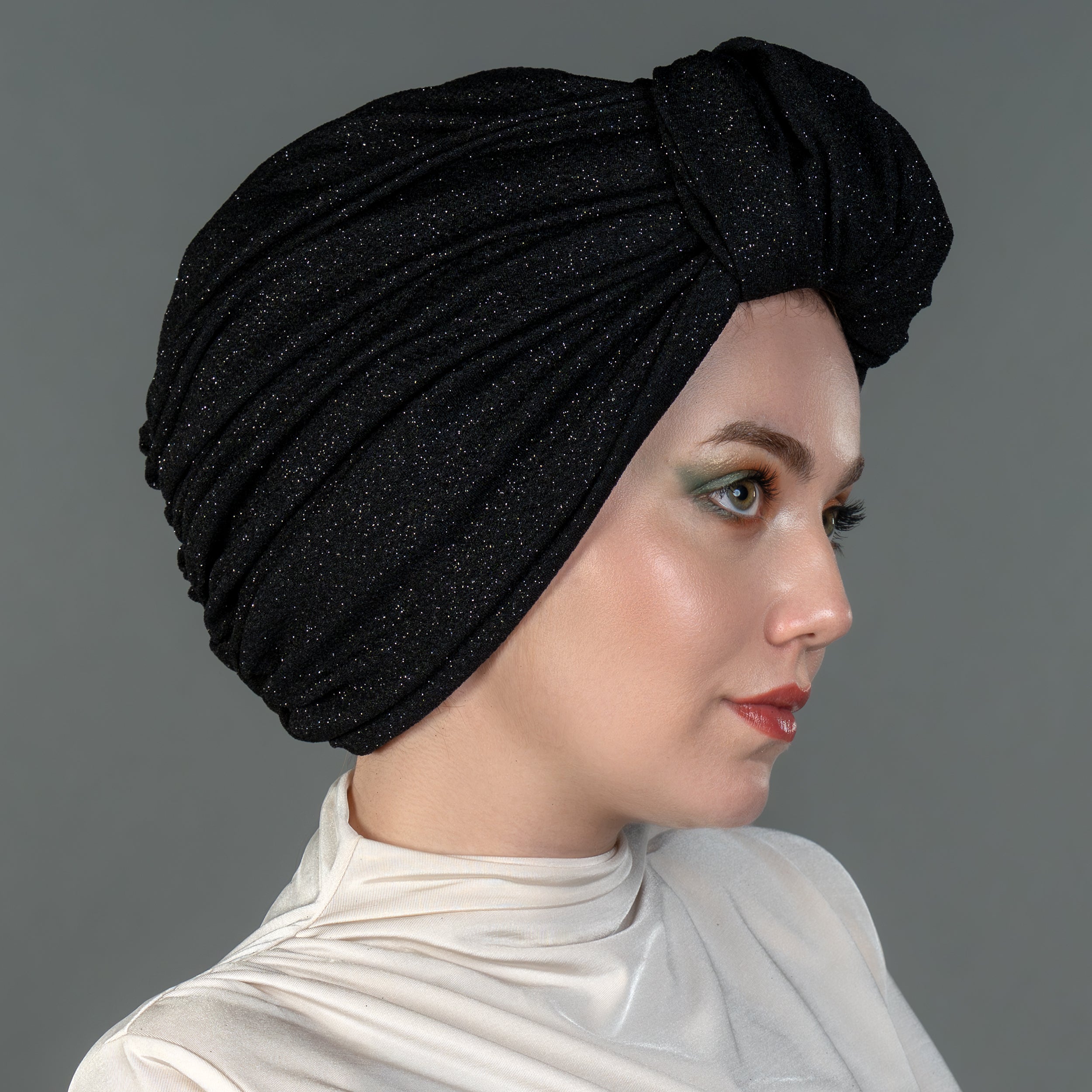 Beirut Everyday Elegant Bun Turban - Glitter Fabric