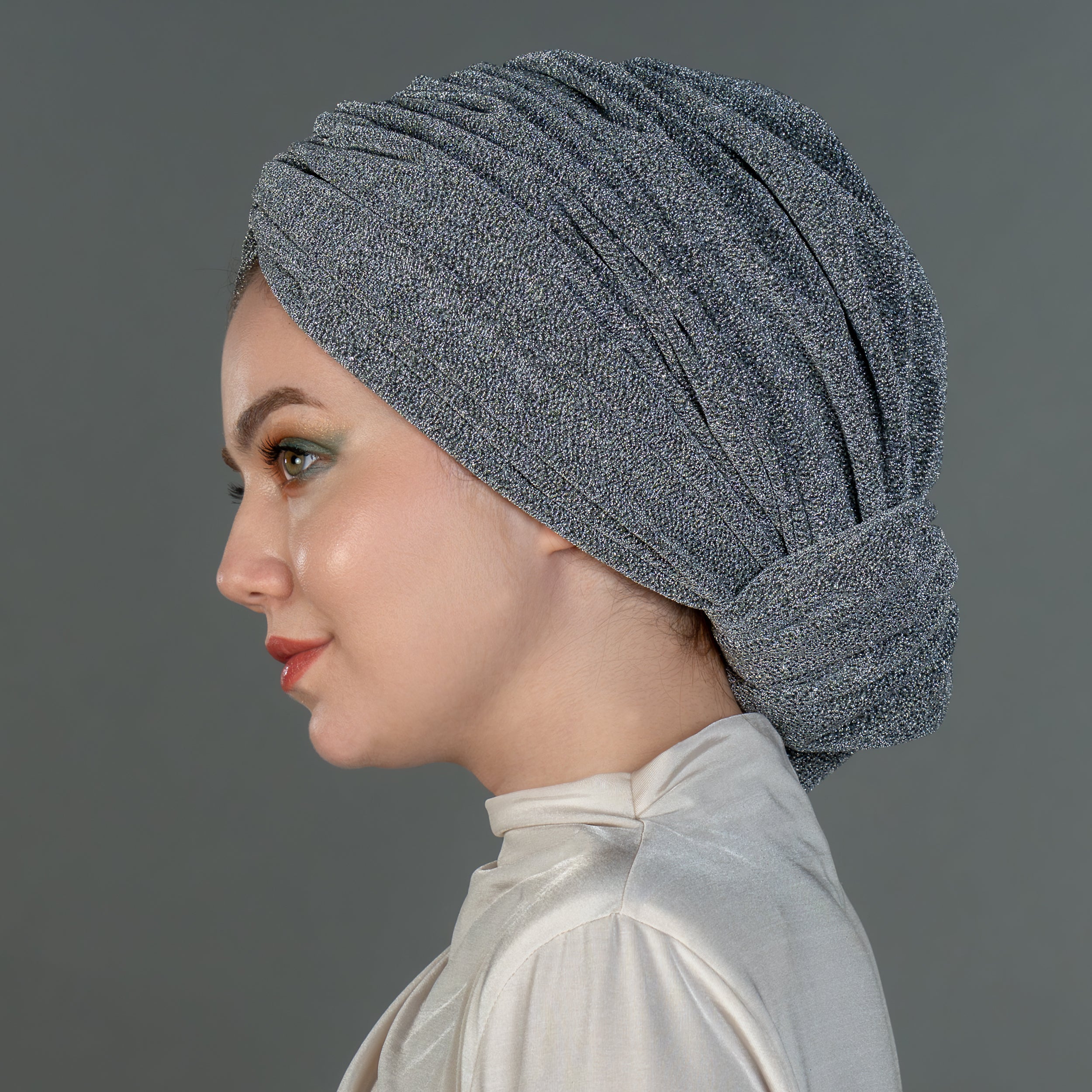 Beirut Everyday Elegant Bun Turban - Glitter Fabric