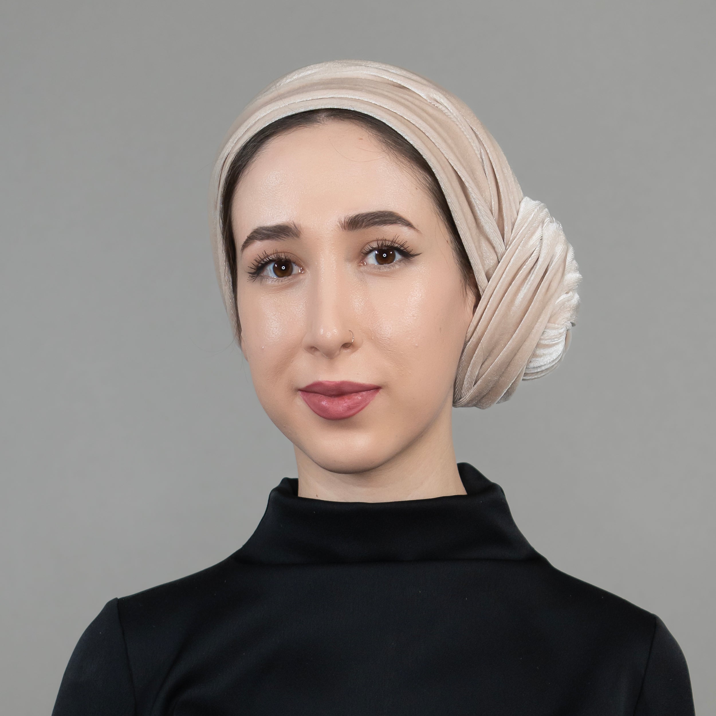 Dubai Tie Turban - Stretch Velvet Fabric