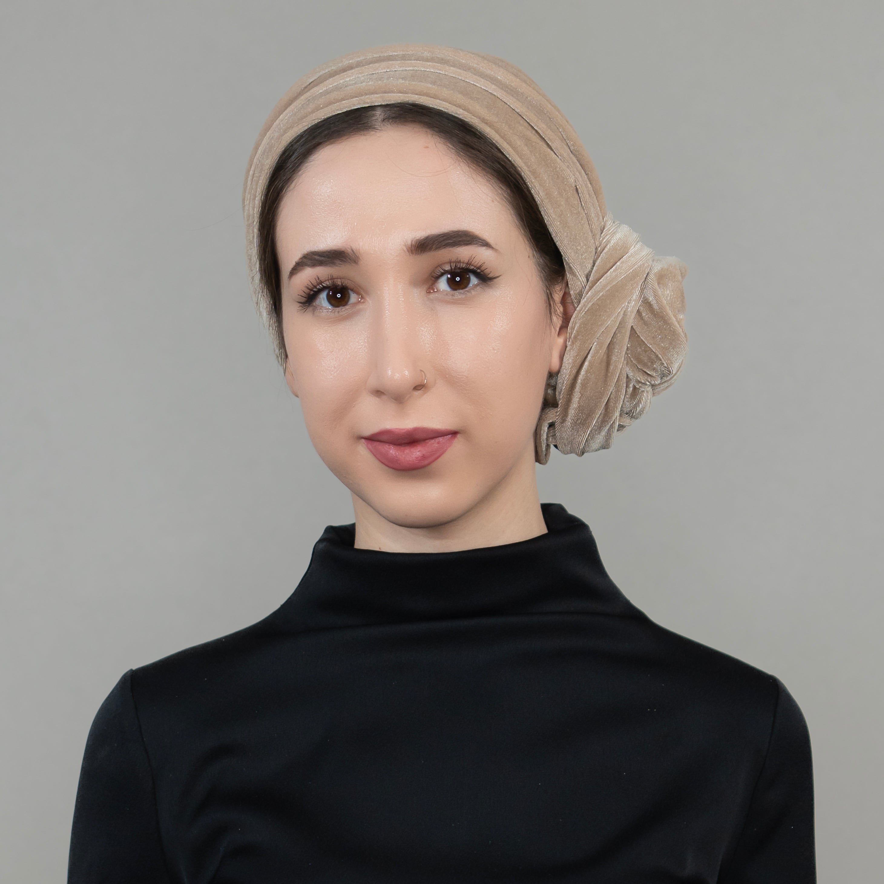 Dubai Tie Turban - Stretch Velvet Fabric