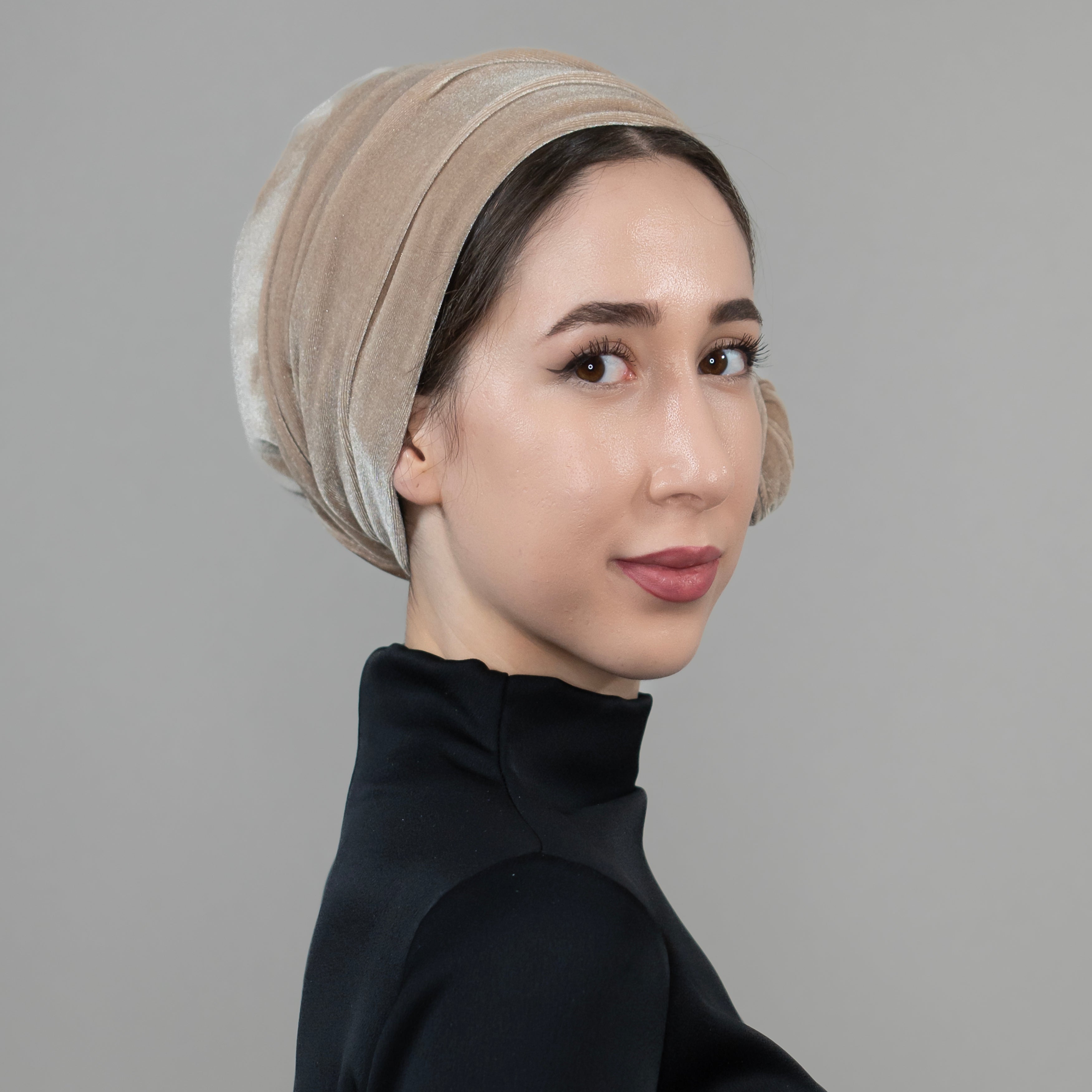 Dubai Tie Turban - Stretch Velvet Fabric