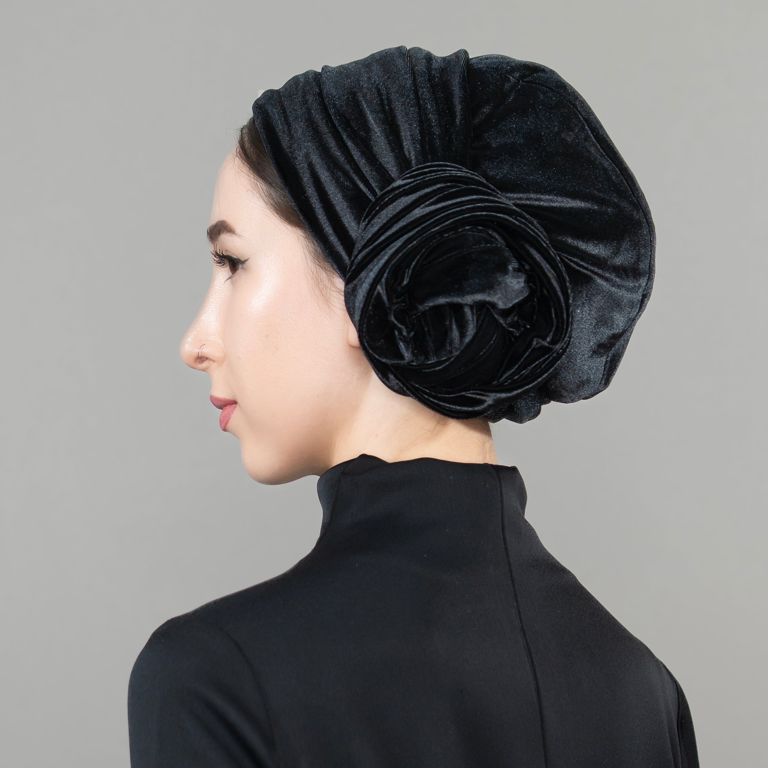 Dubai Tie Turban - Stretch Velvet Fabric