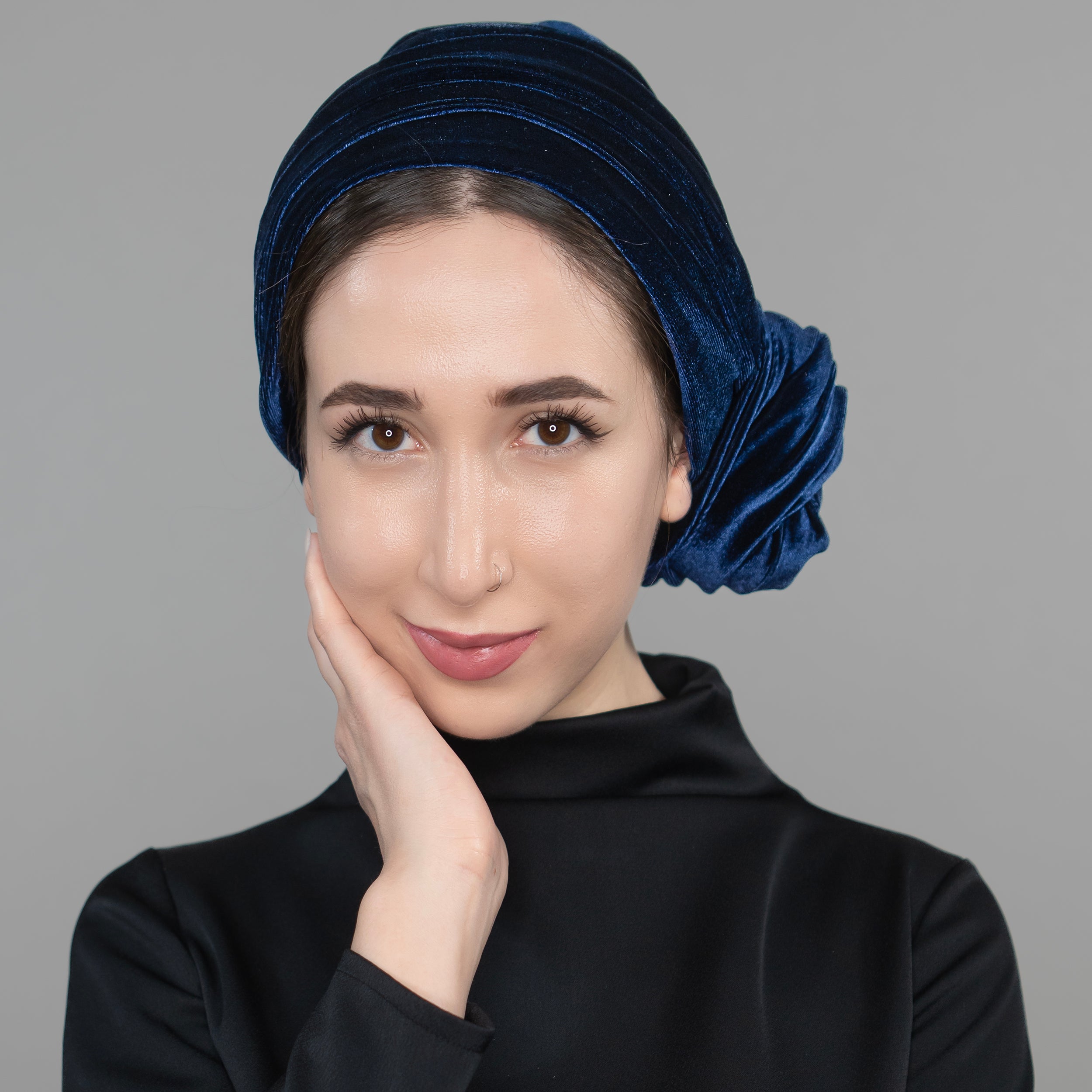 Dubai Tie Turban - Stretch Velvet Fabric
