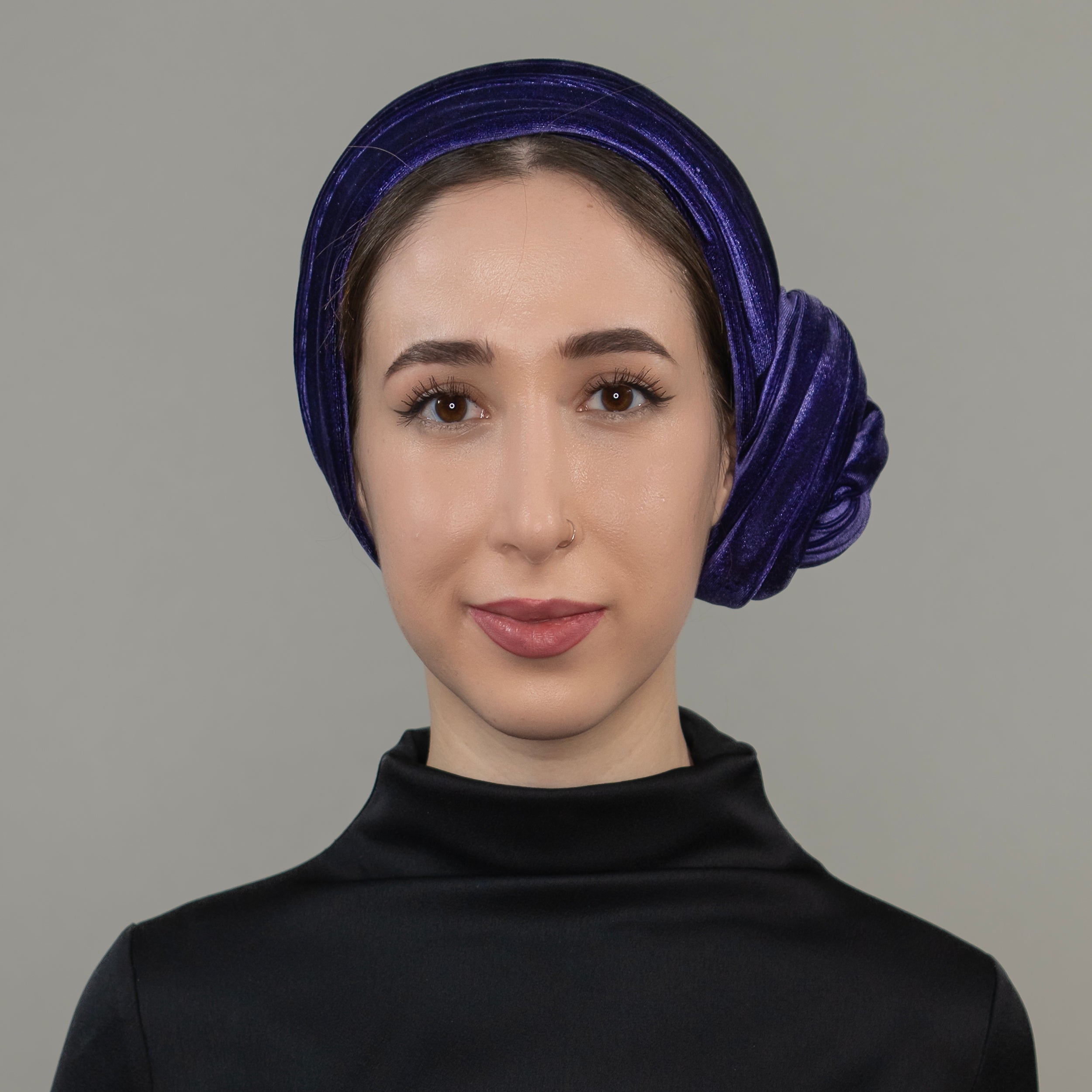 Dubai Tie Turban - Stretch Velvet Fabric