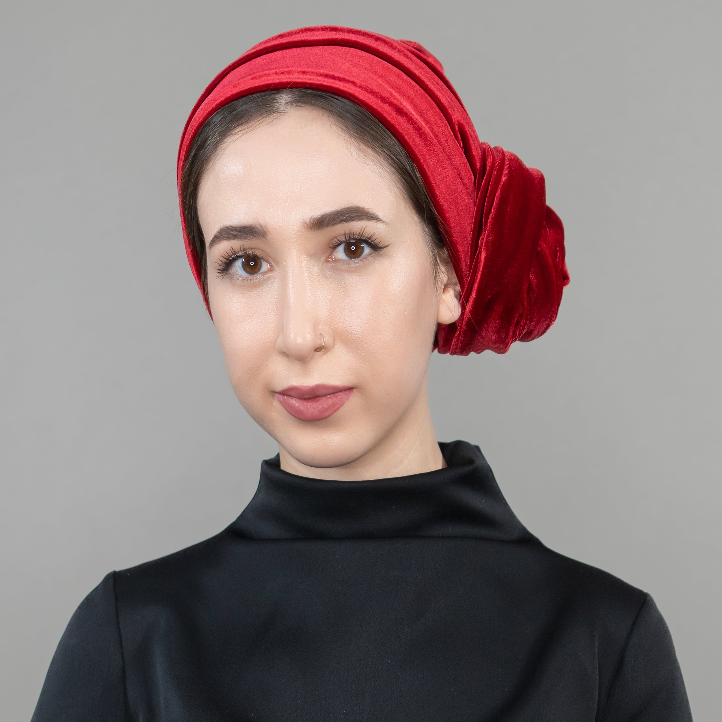 Dubai Tie Turban - Stretch Velvet Fabric