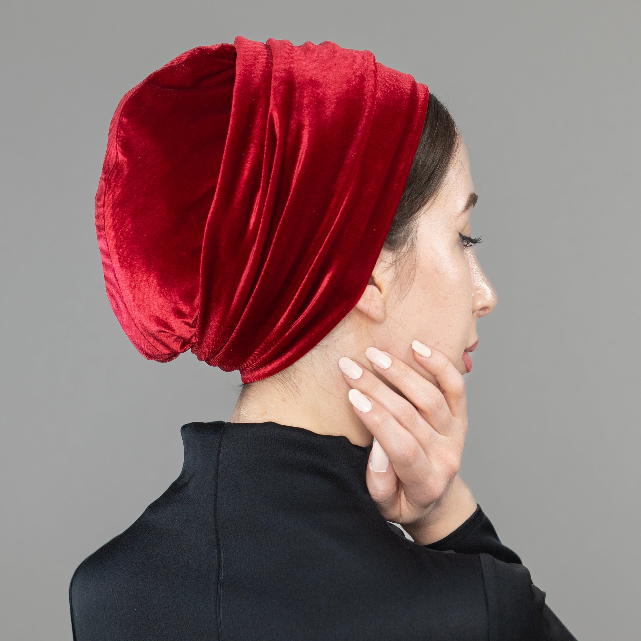 Dubai Tie Turban - Stretch Velvet Fabric
