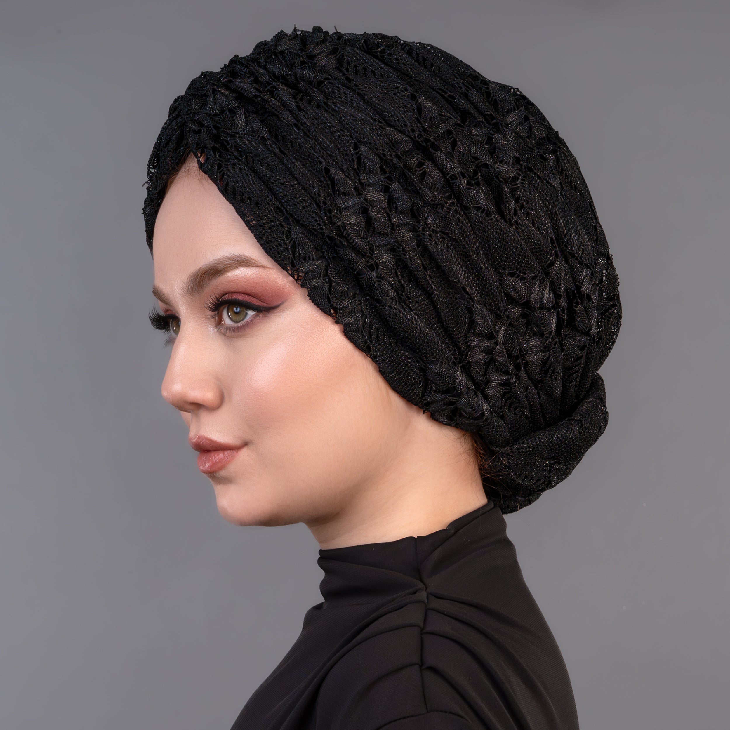 Beyrut Topuzlu Bone - Dokulu File Kumaş