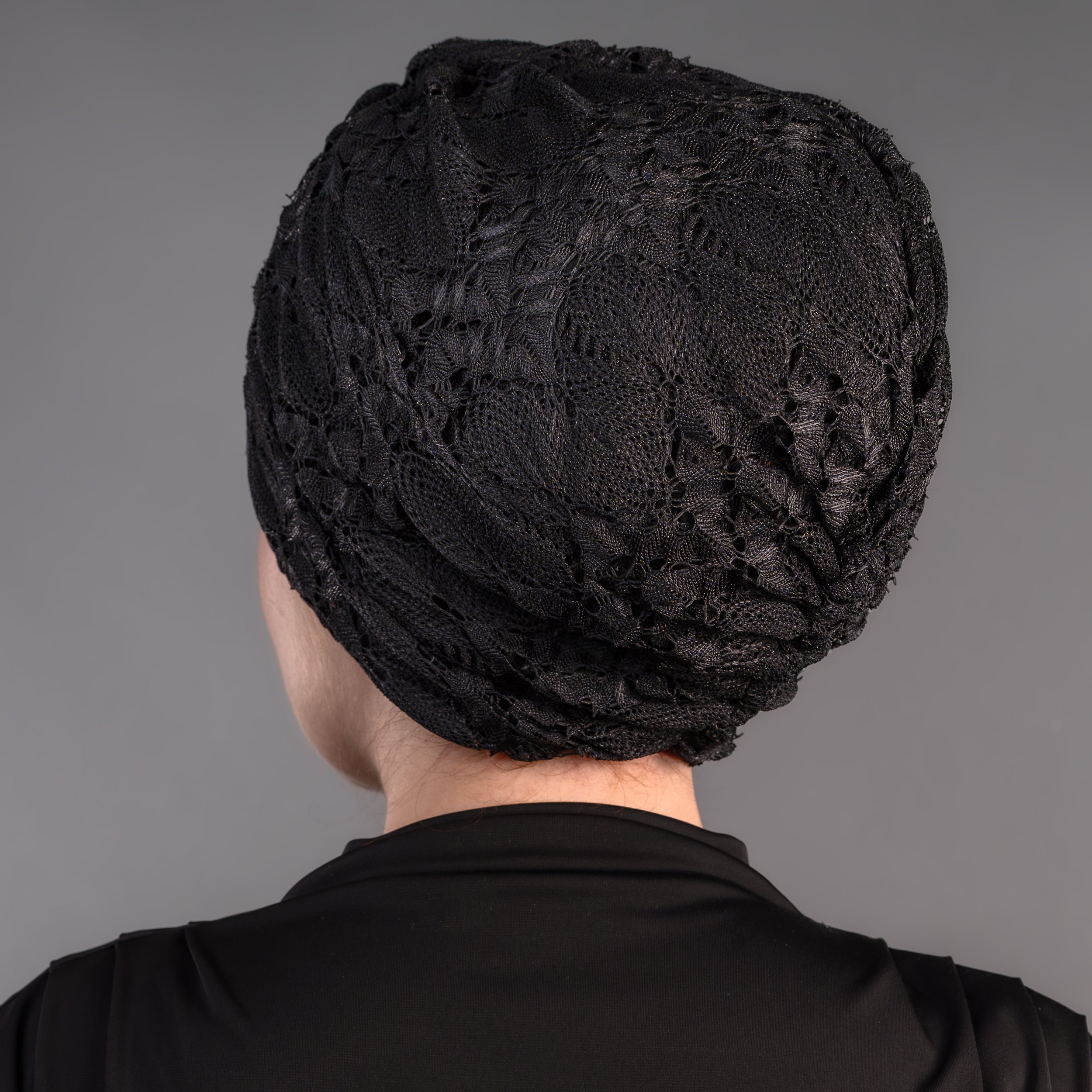 X Burgulu Büzgülü Bone - Dokulu File Kumaş