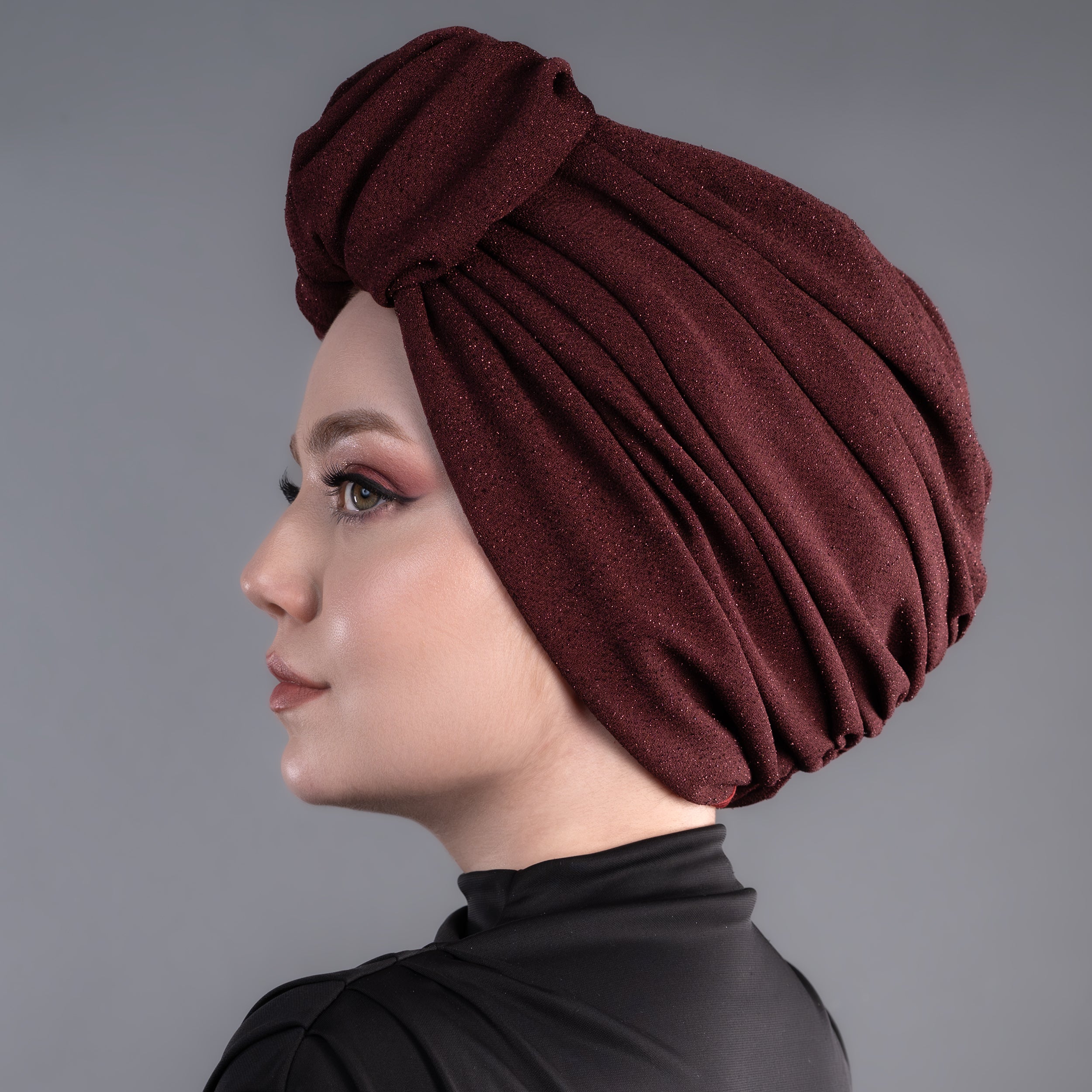 Beyrut Günlük Şık Topuzlu Bone - Simli Kumaş