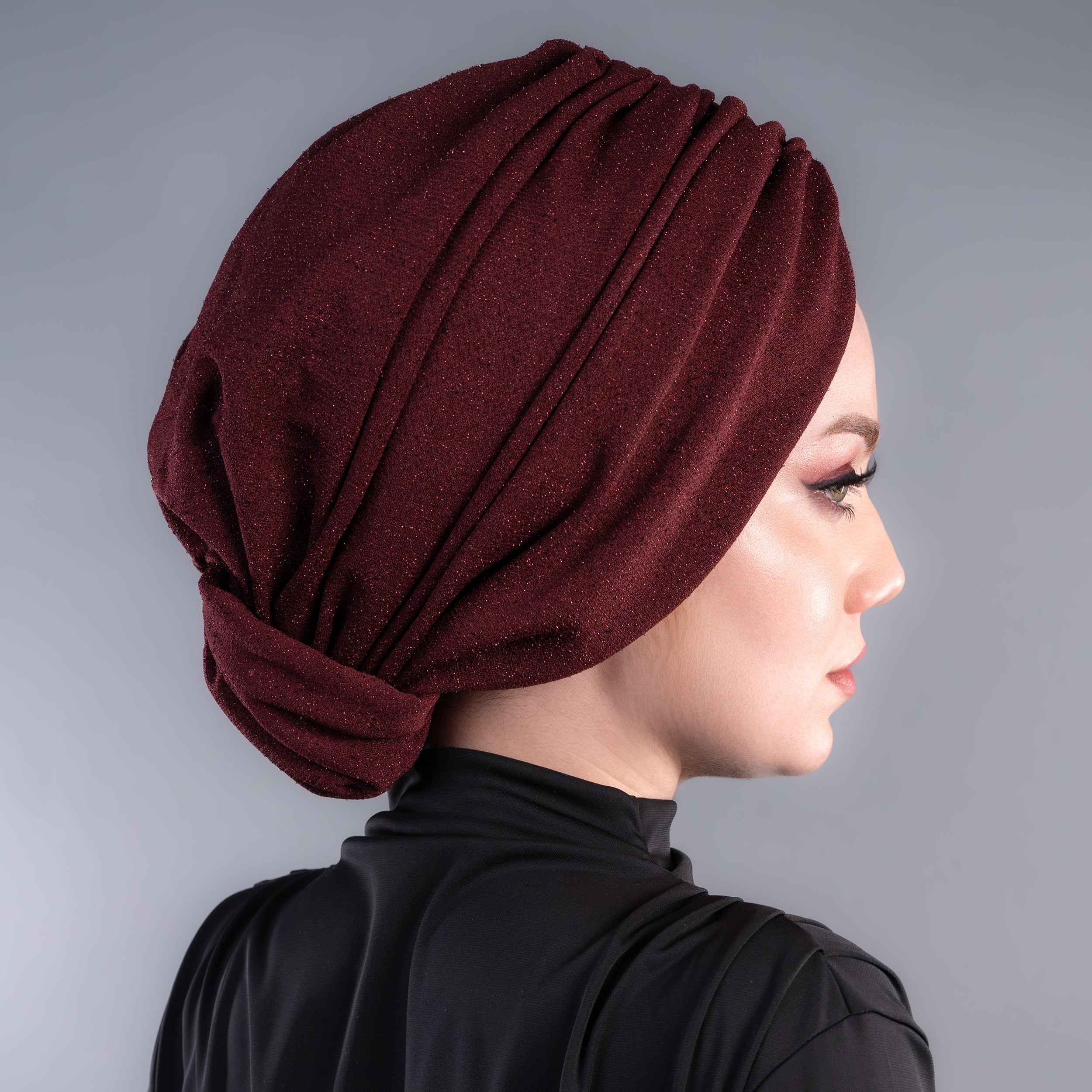 Beyrut Günlük Şık Topuzlu Bone - Simli Kumaş