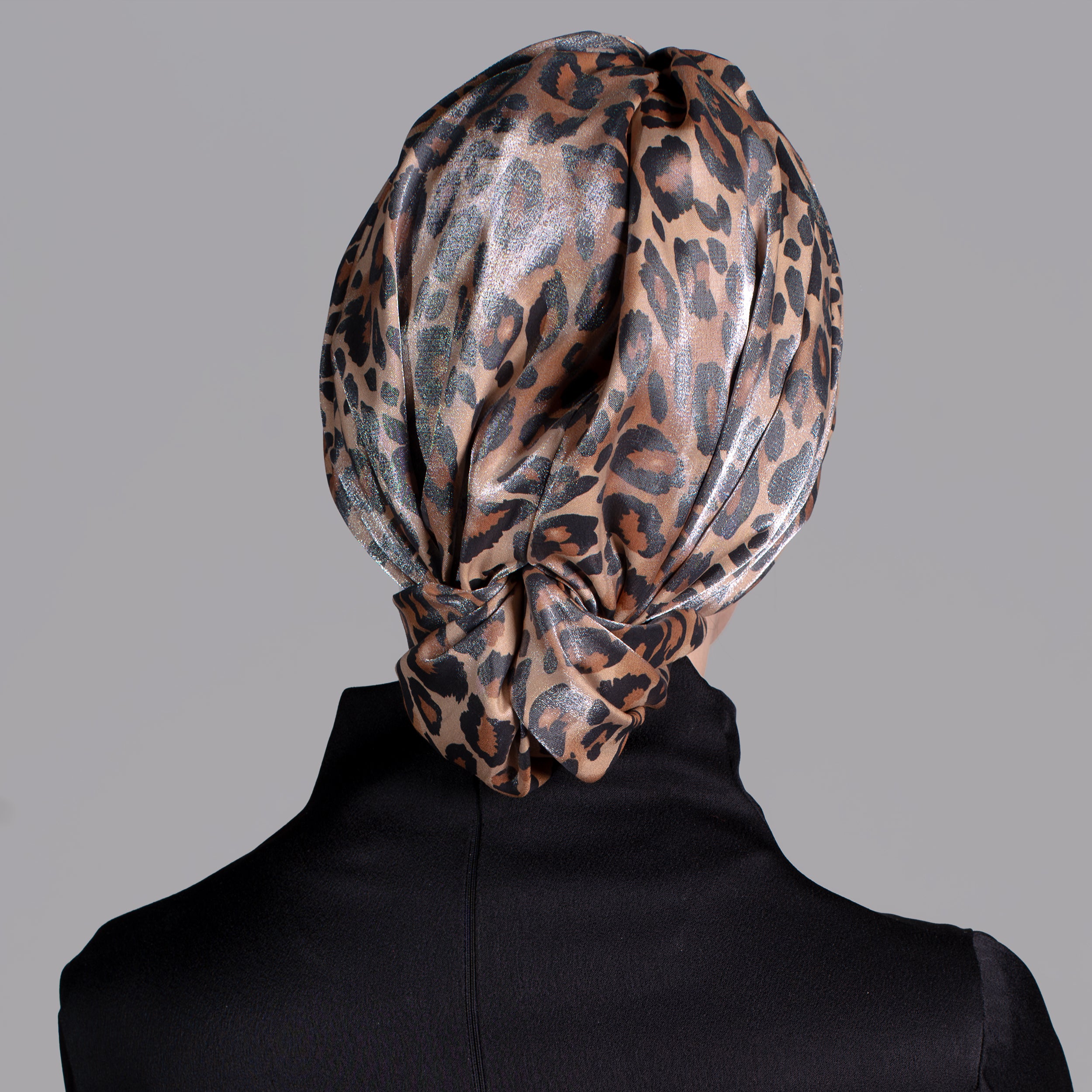 Esra Tokelli Leopar Desenli Penye Astarlı Büzgülü Bone - Kullanıma Hazır Bone - Çok Renkli - BitterColors