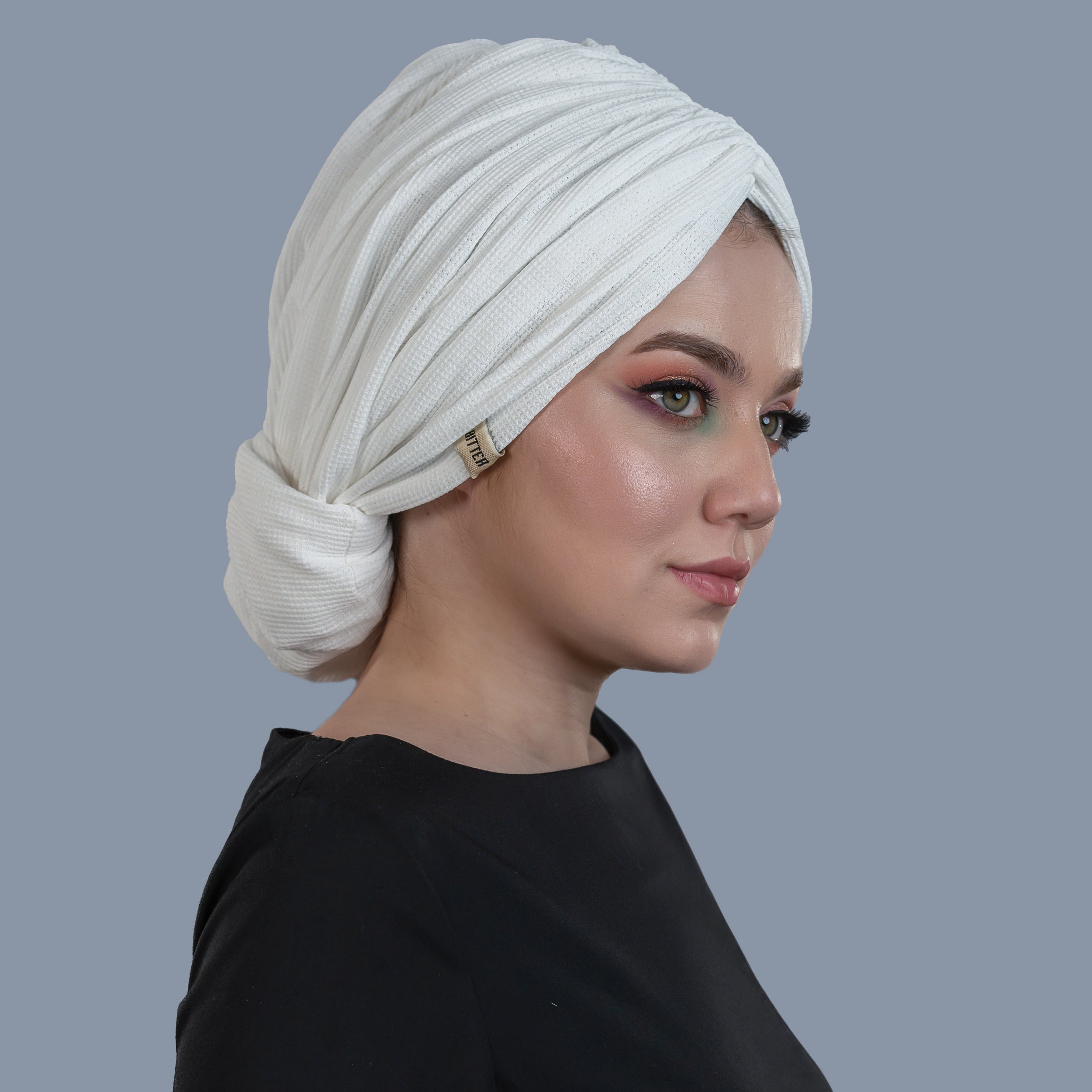 Beirut Comfy Lined Ready-Made Bonnet - Flexible Knit Fabric - Black Color - BitterColors