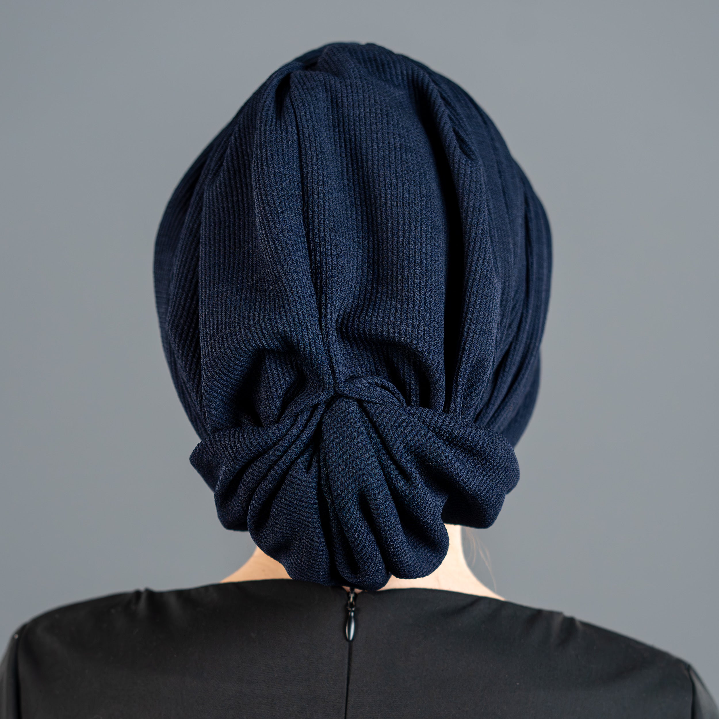 Beirut Comfy Lined Ready-Made Bonnet - Flexible Knit Fabric - Black Color - BitterColors