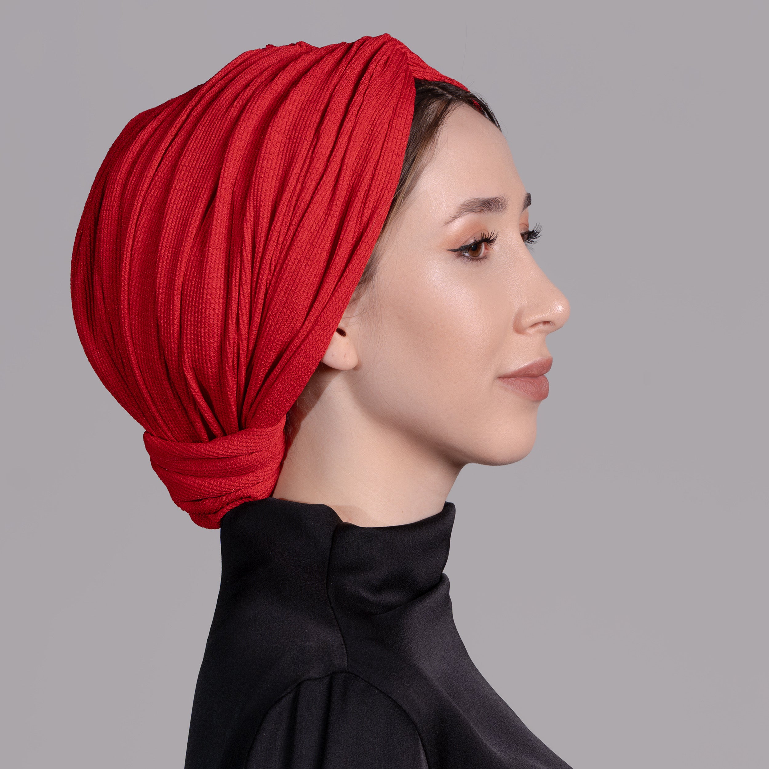 Beirut Comfy Lined Ready-Made Bonnet - Flexible Knit Fabric - Black Color - BitterColors