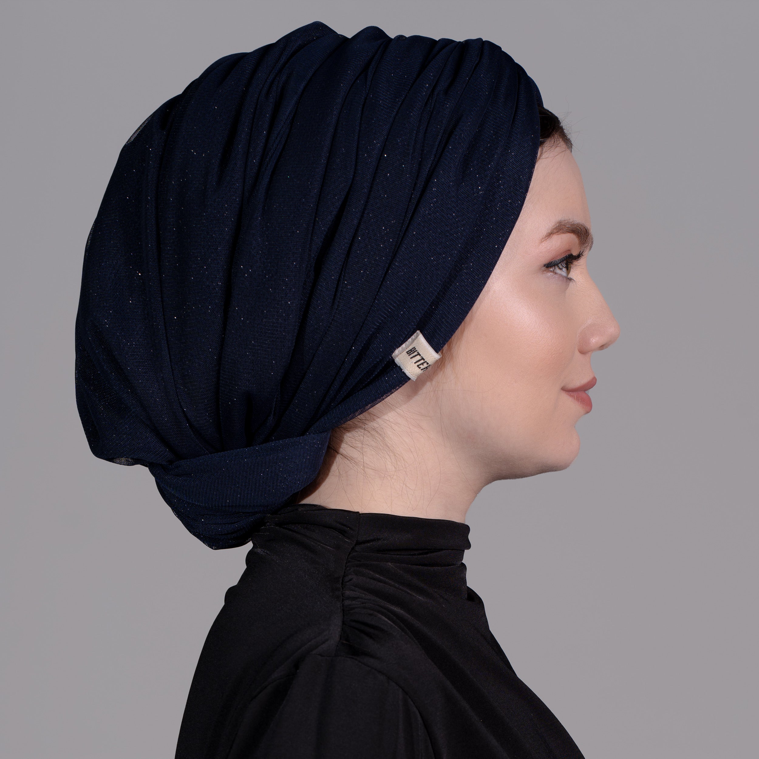 Beirut Bun Turban – Layered Glitter Tulle Fabric