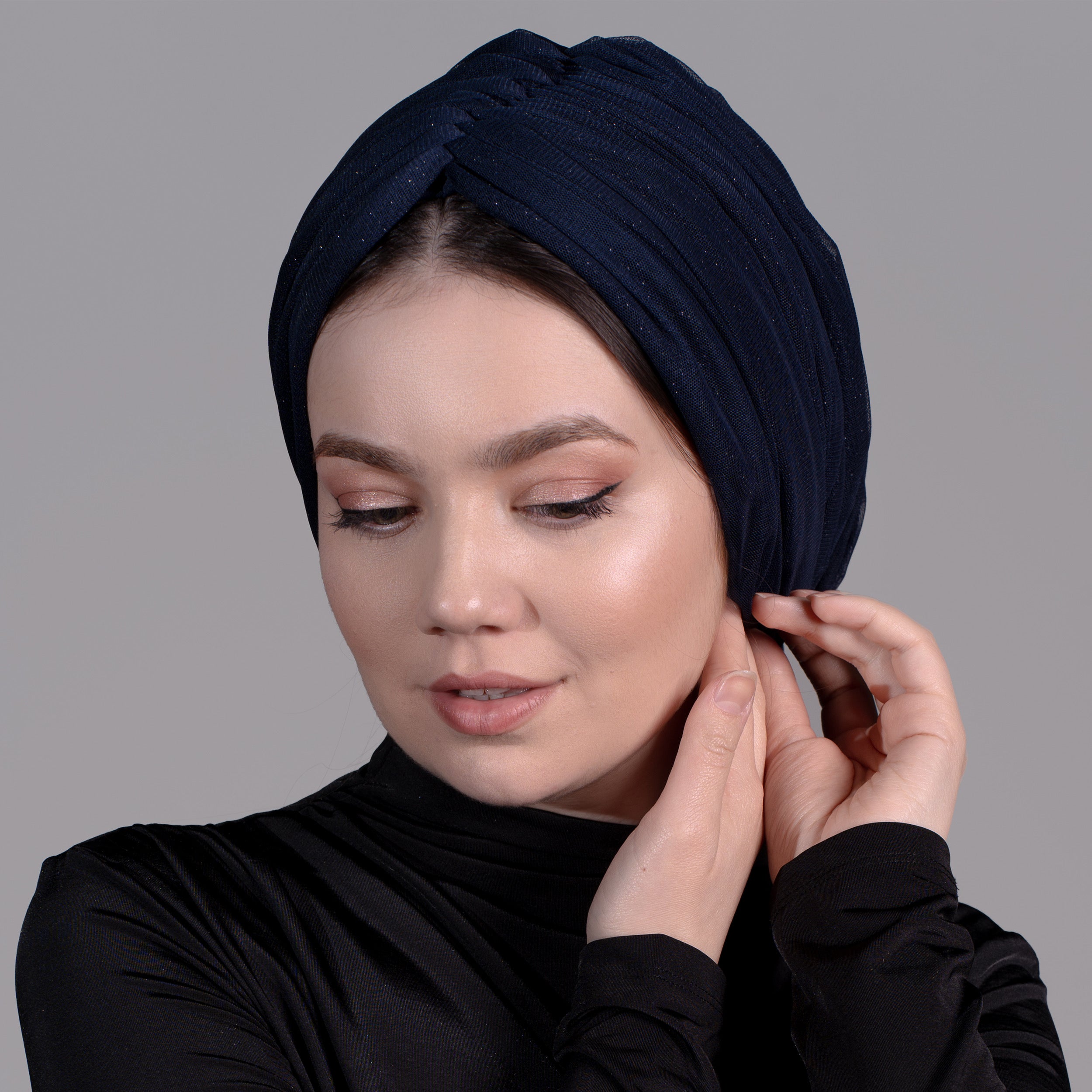 Beirut Bun Turban – Layered Glitter Tulle Fabric