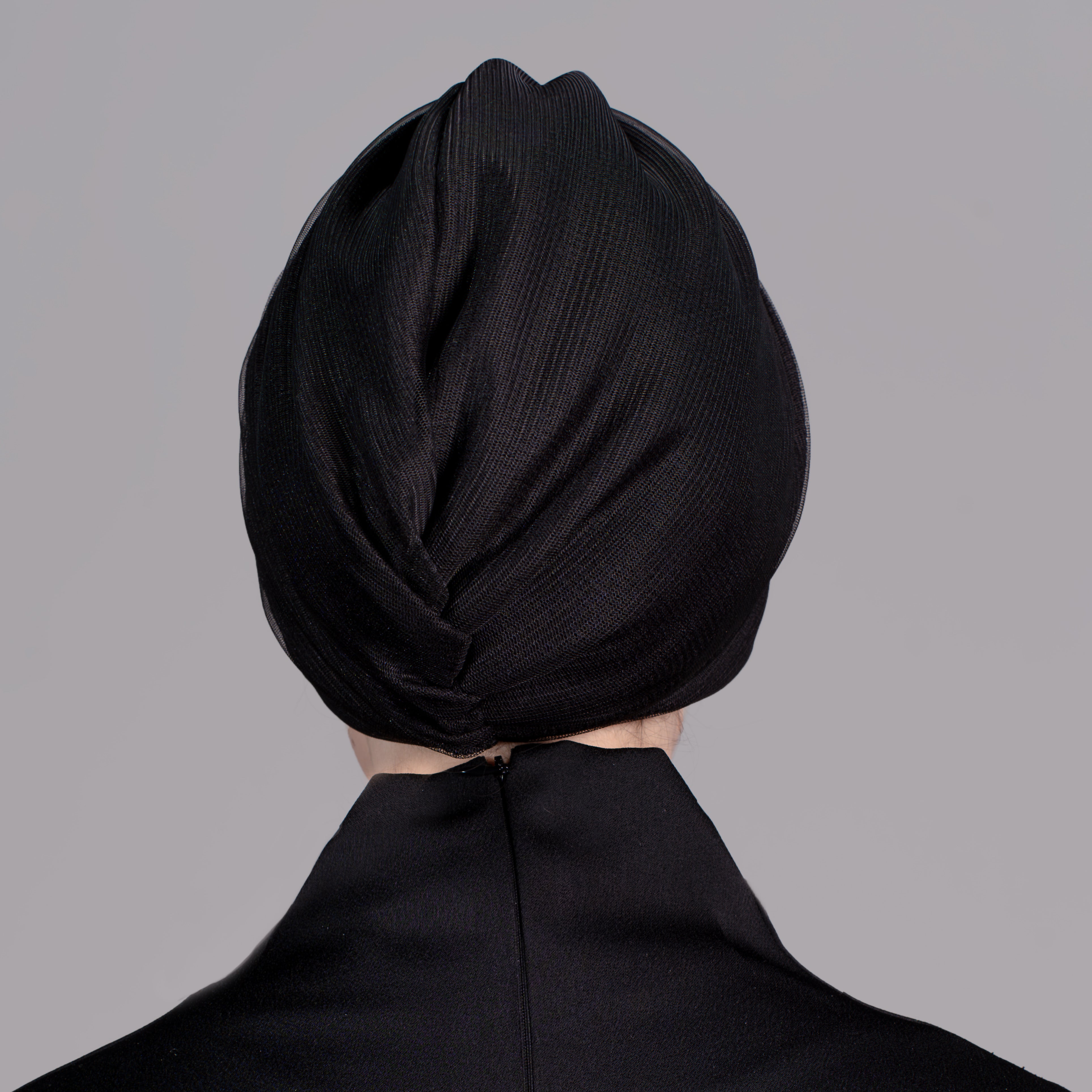 Milano Büzgülü Bone - Tül Katmanlı Örme Kumaş