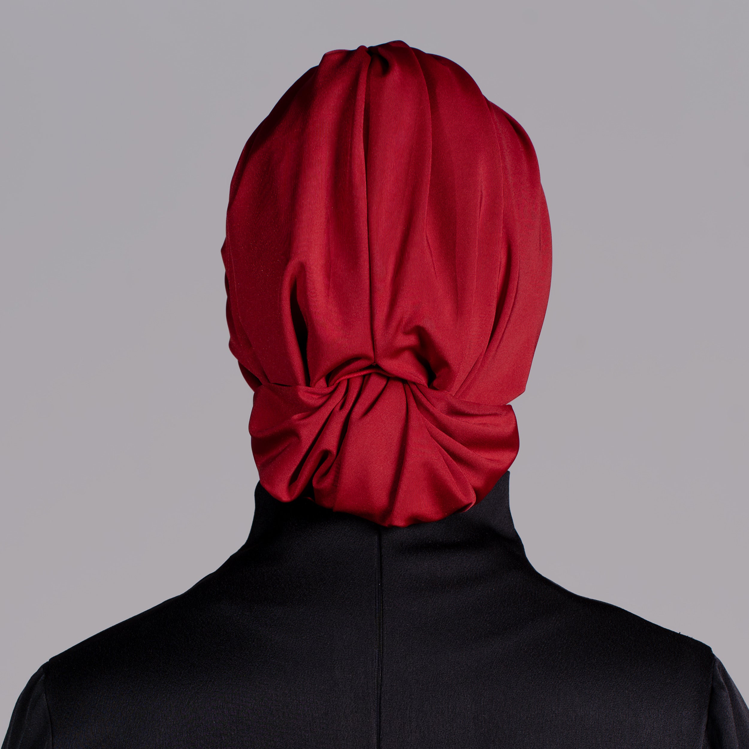 Esra Tokelli Cotton Lined Gathered Bonnet - Jersey Fabric - Red Color - BitterColors