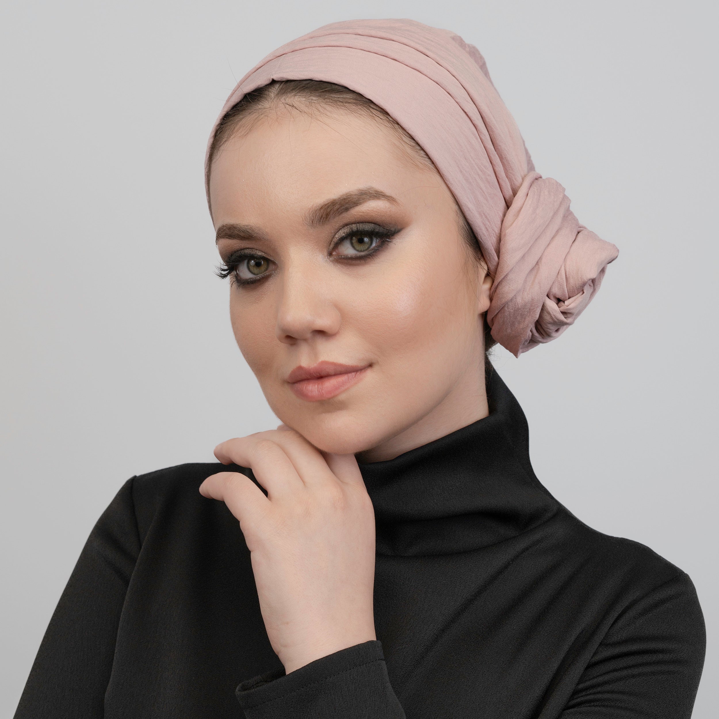 Tie-Up Bonnet - Silk/Linen Fabric - Beige Color - Dubai Linen Bonnet - BitterColors