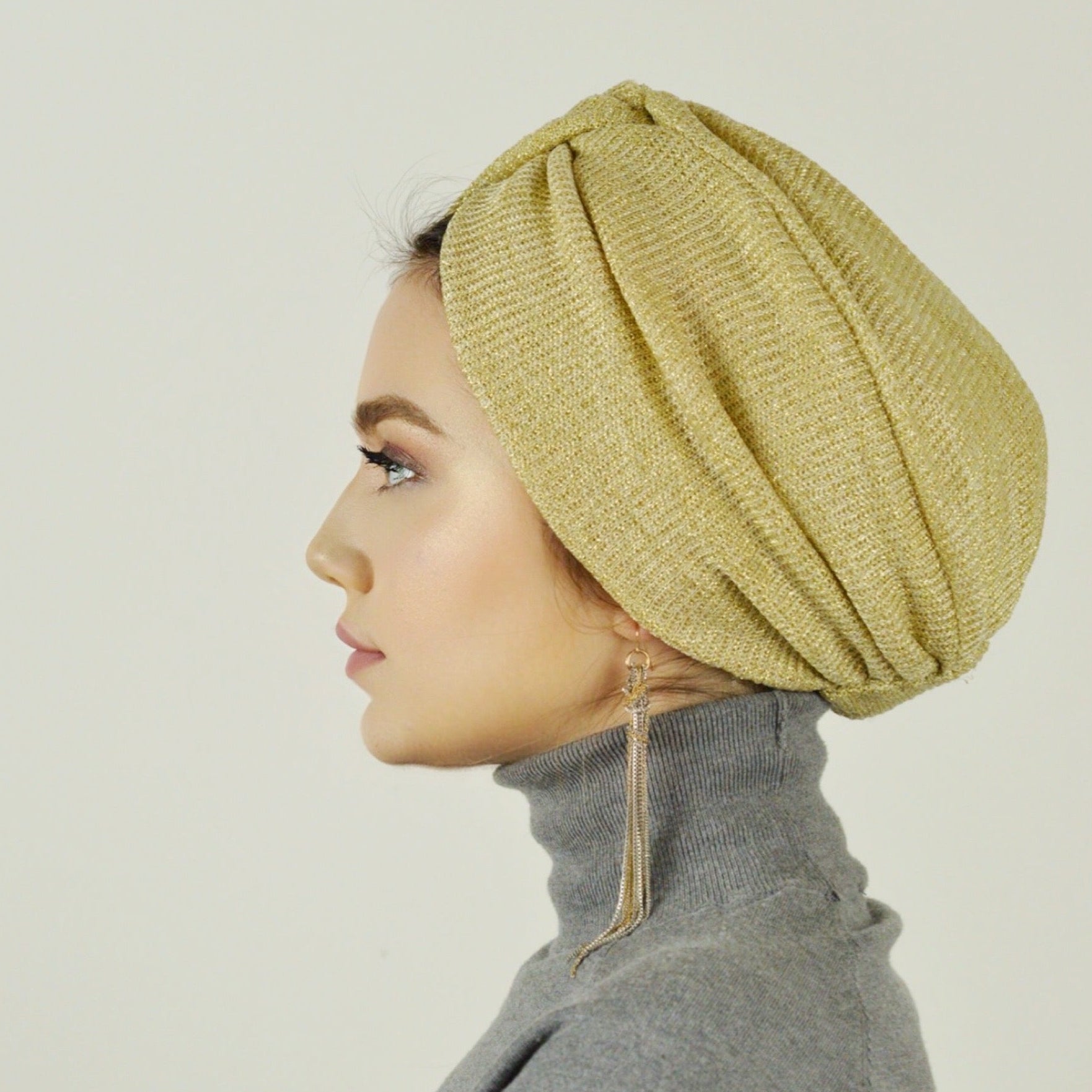 Barcelona Burgulu Bone - Işıltılı Örme Kumaş