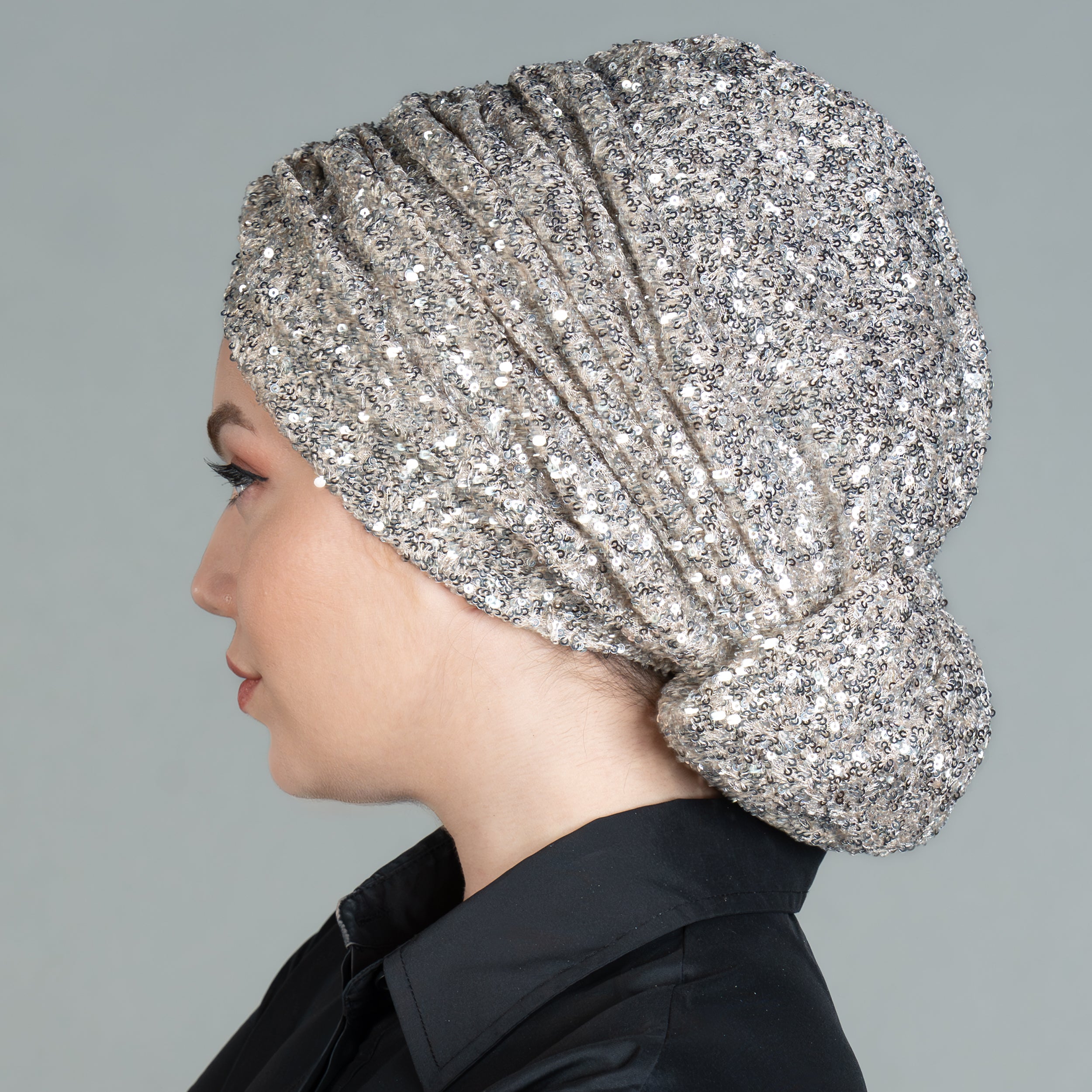 Beirut Bun Turban - Sequin-Embellished