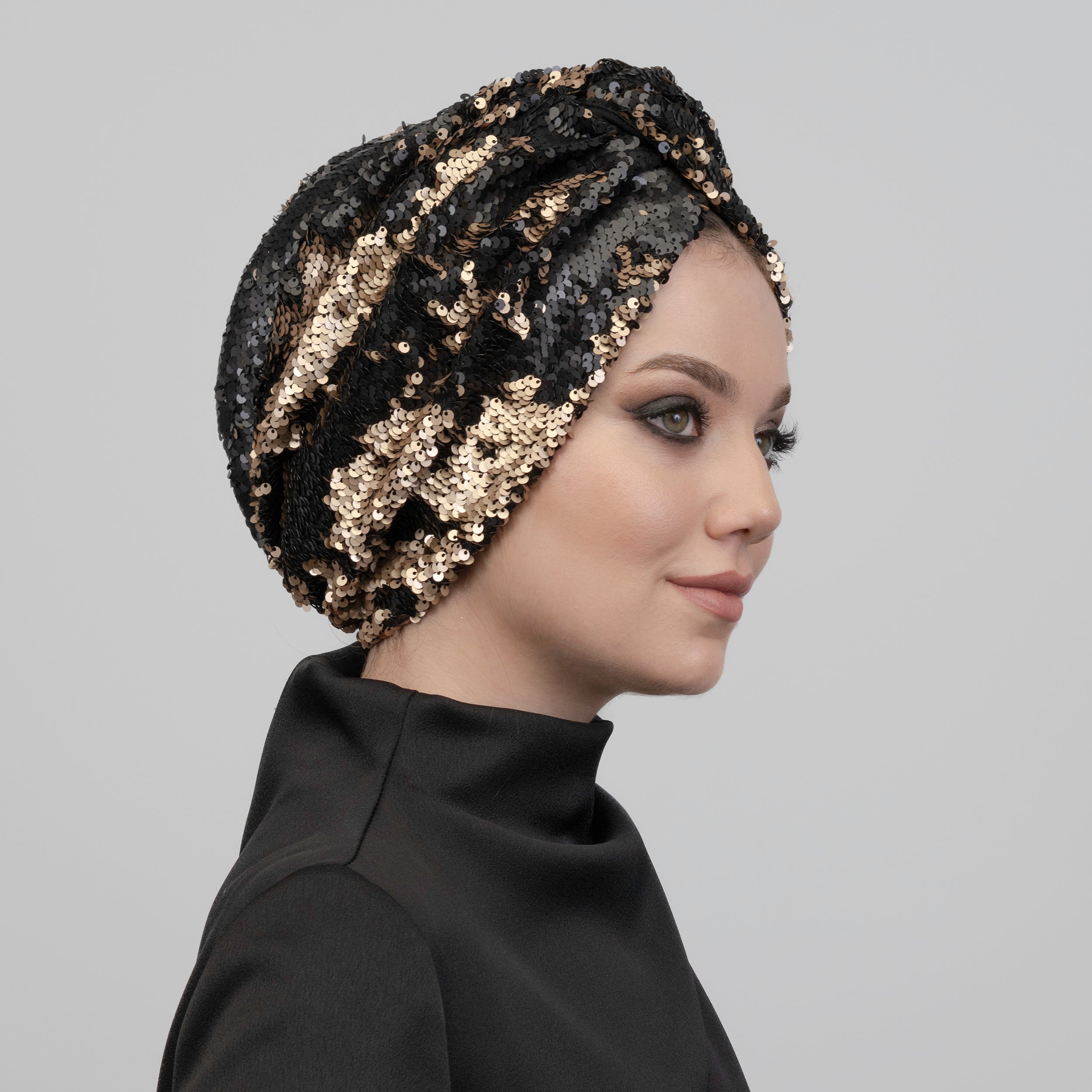 Roma Sequin Bonnet - Stretch Fabric - Lined - Multicolored - Bitter Colors