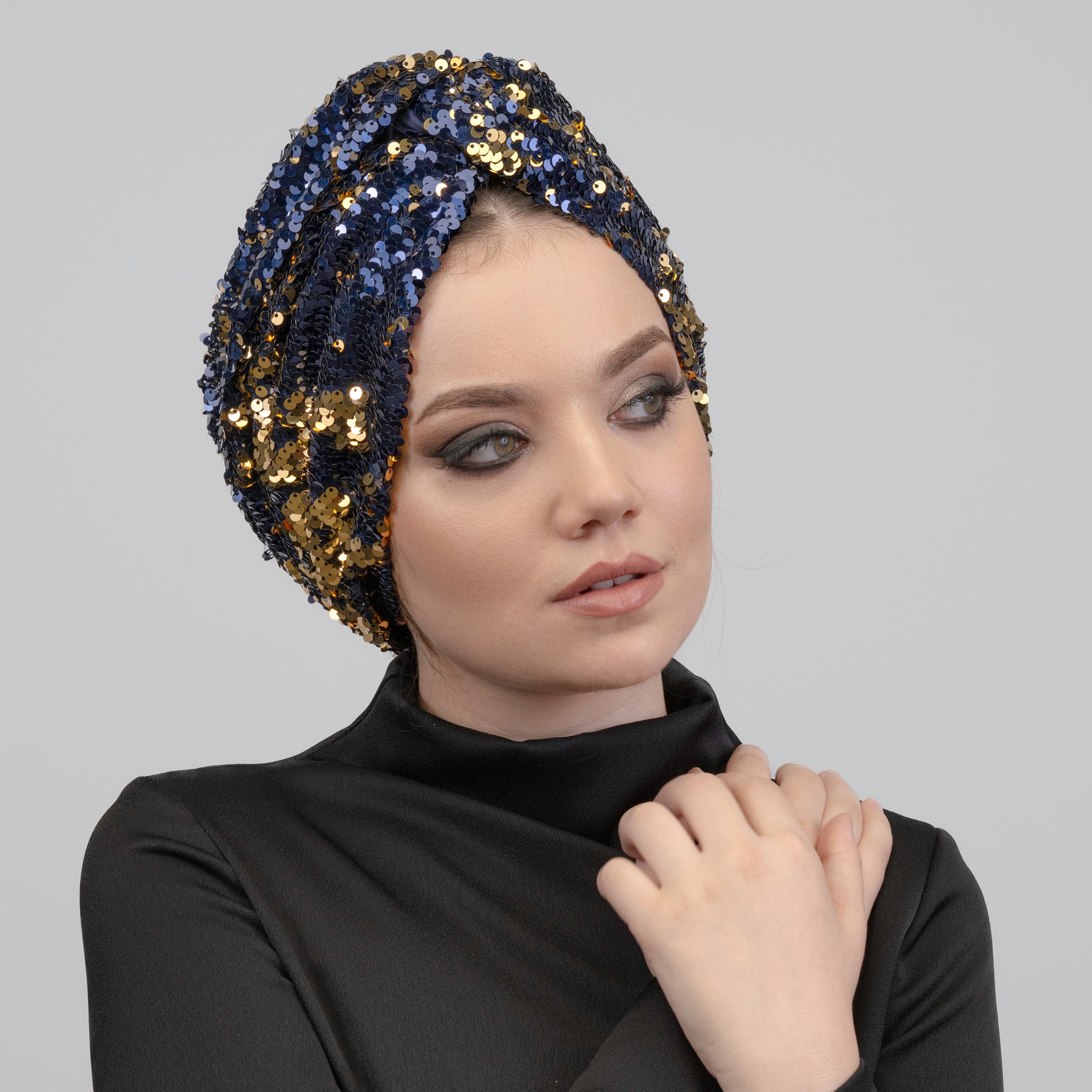 Roma Sequin Bonnet - Stretch Fabric - Lined - Multicolored - Bitter Colors