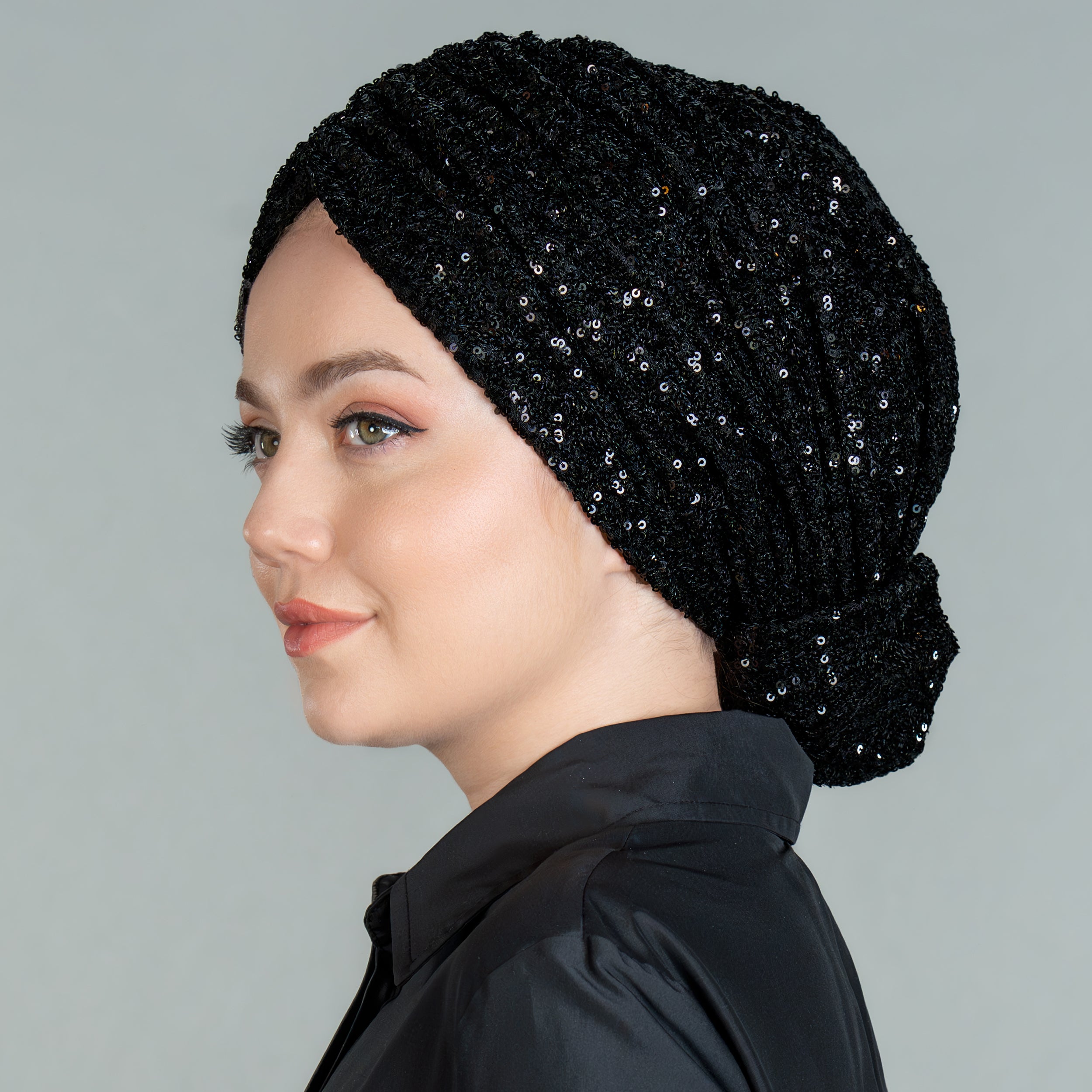 Beyrut Topuzlu Bone - Pul Payet İşlemeli