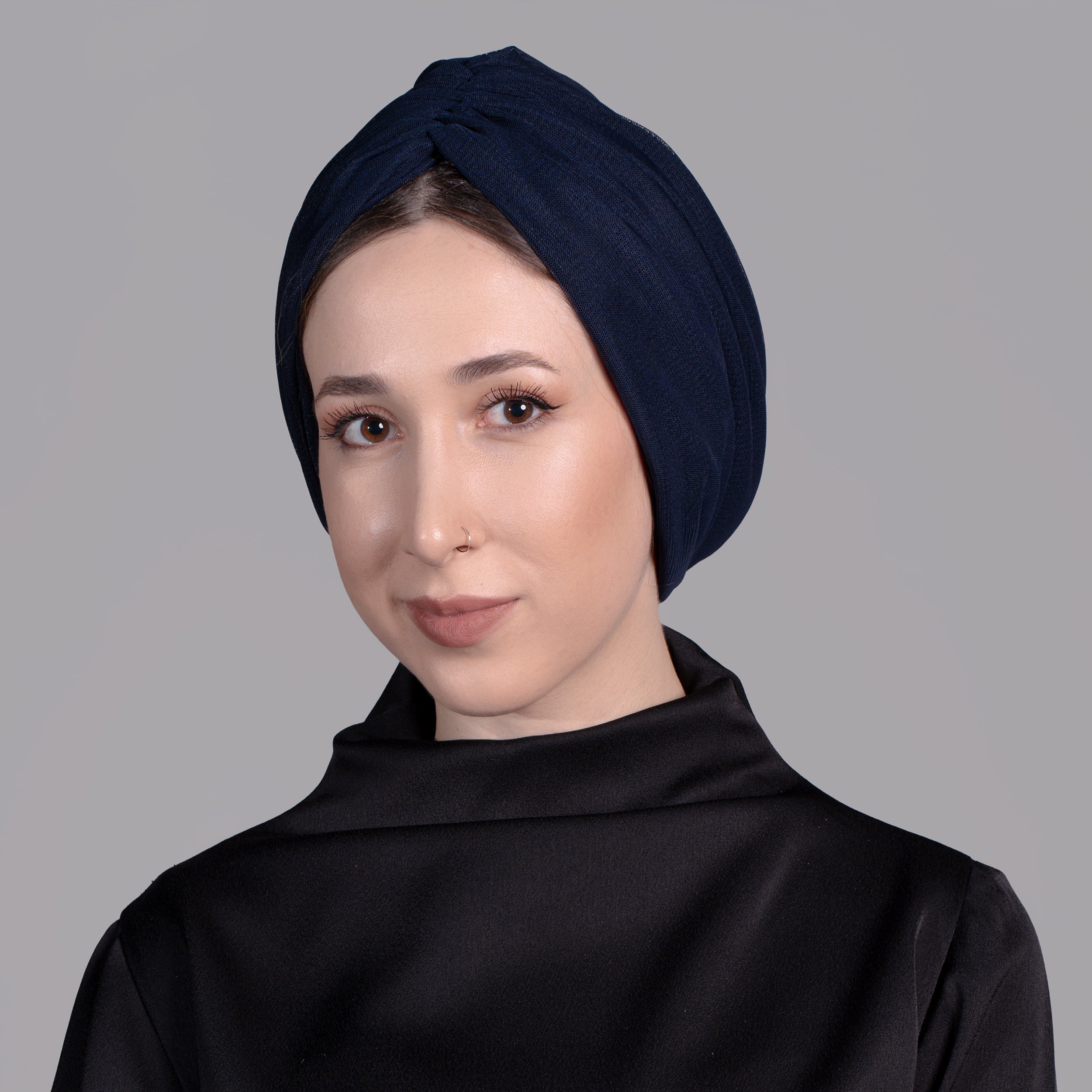 Milano Ruched Turban - Layered Tulle Knit Fabric