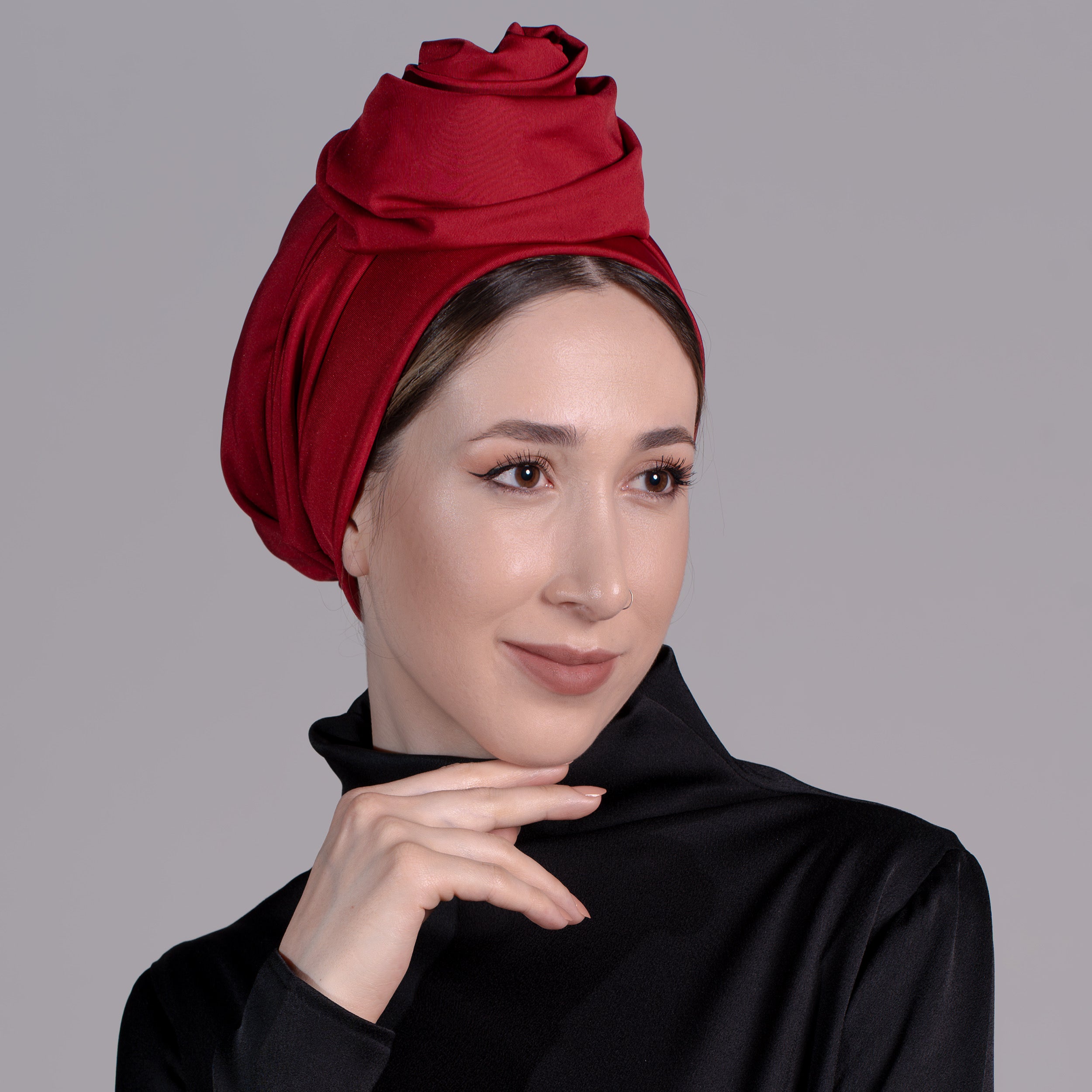 Esra Tokelli Kolay Şekil Alan Telli Bone - Esnek Jarse Kumaş - Kırmızı Renk - BitterColors