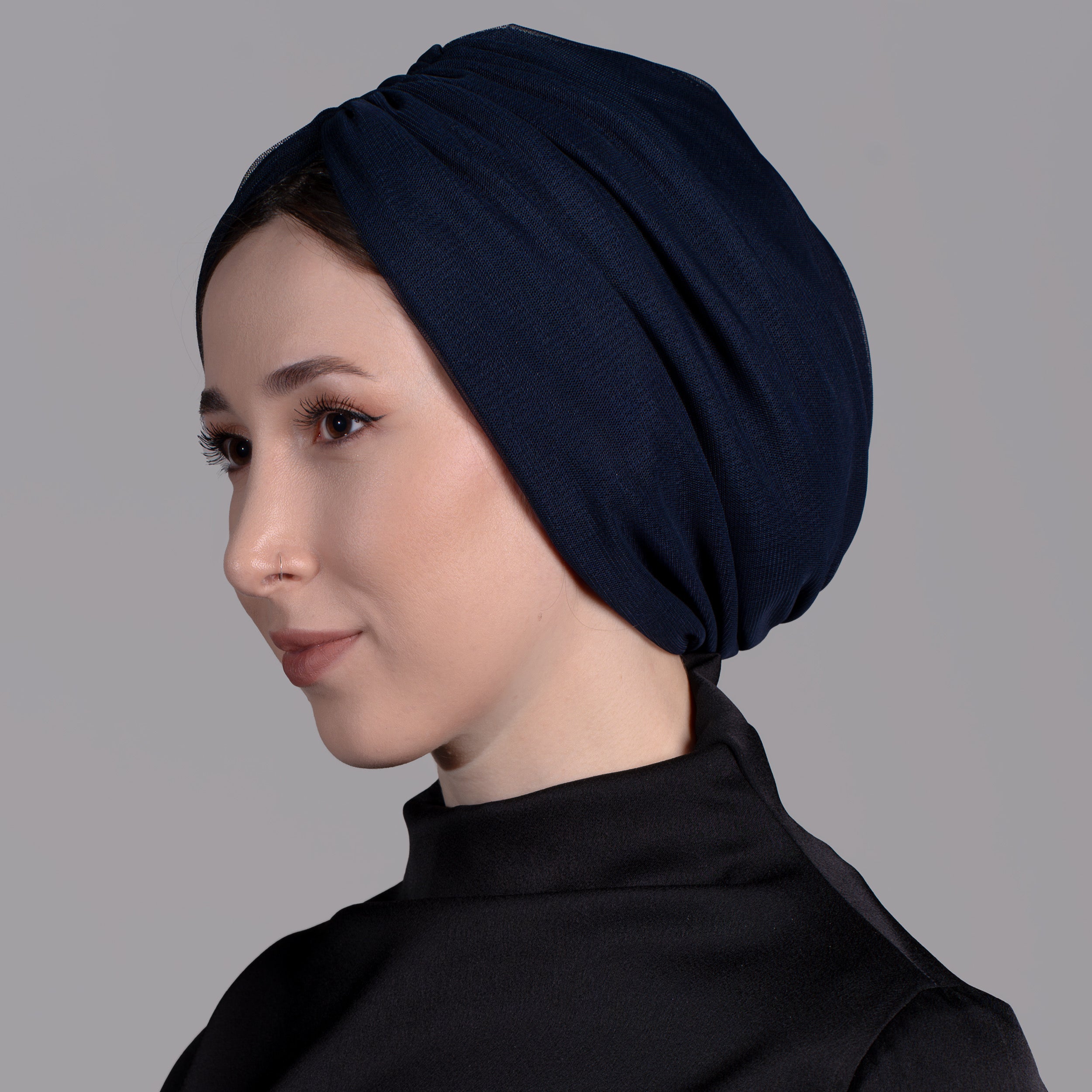 Milano Ruched Turban - Layered Tulle Knit Fabric