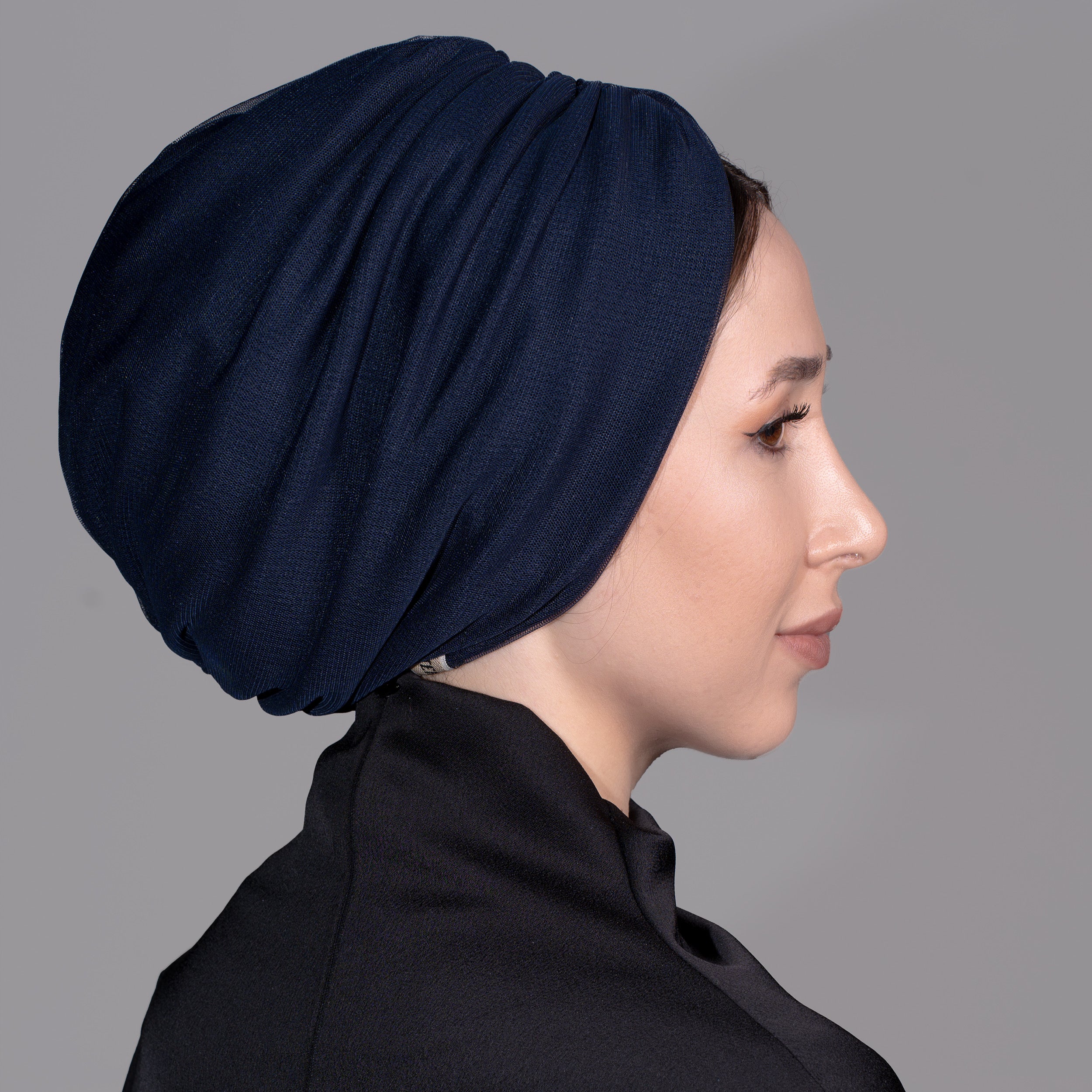 Milano Büzgülü Bone - Tül Katmanlı Örme Kumaş