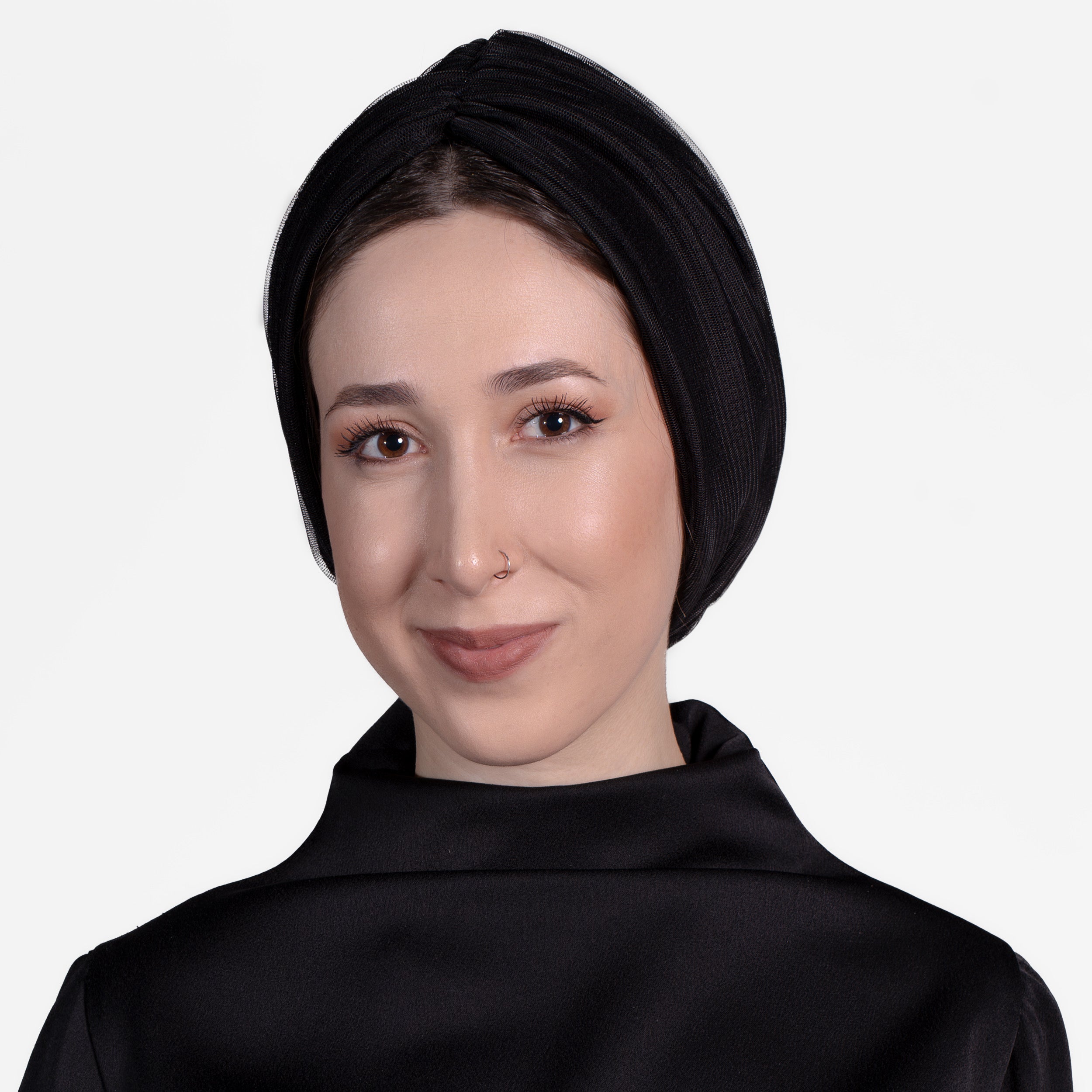 Milano Büzgülü Bone - Tül Katmanlı Örme Kumaş