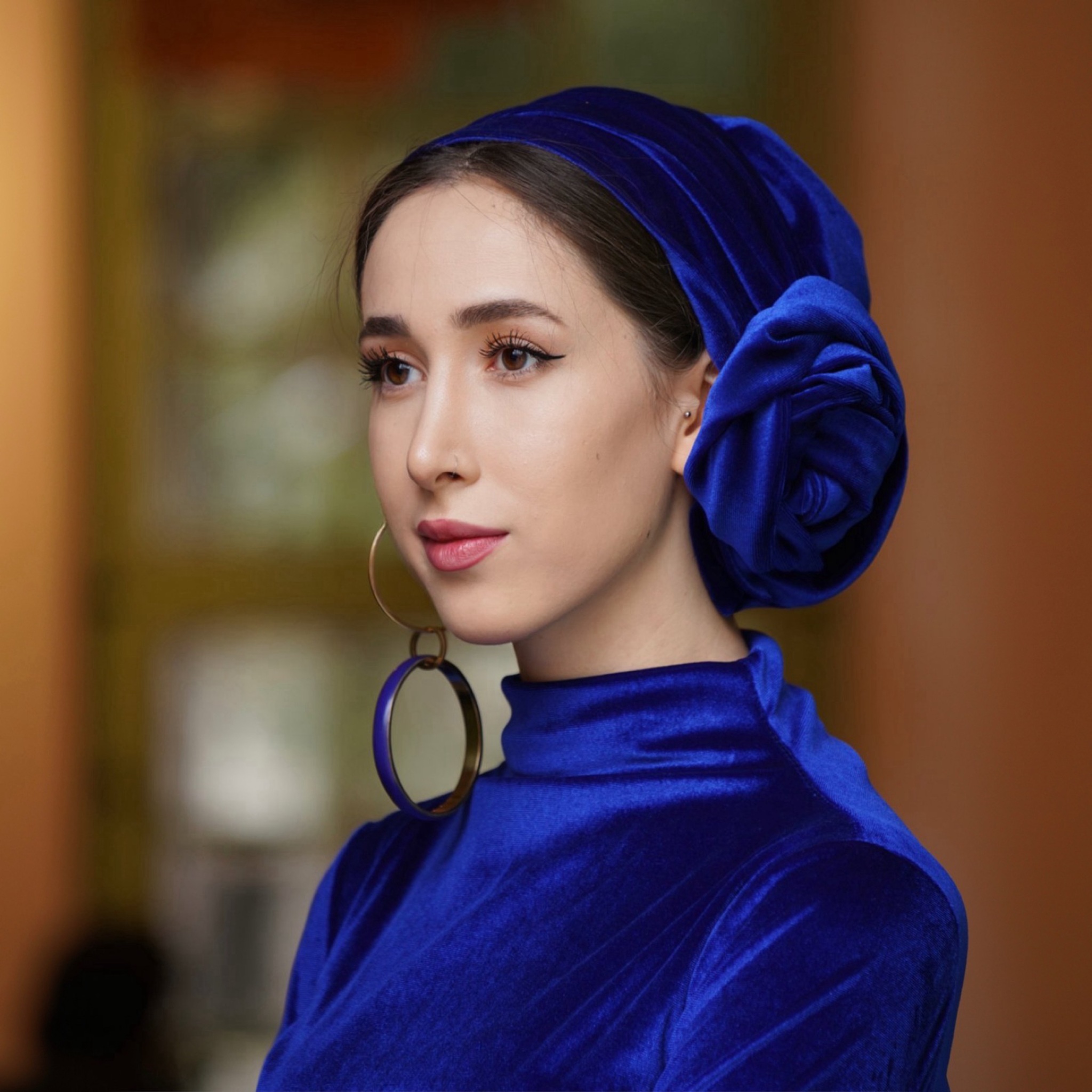 Dubai Bağlamalı Bone - Esnek Kadife Kumaş