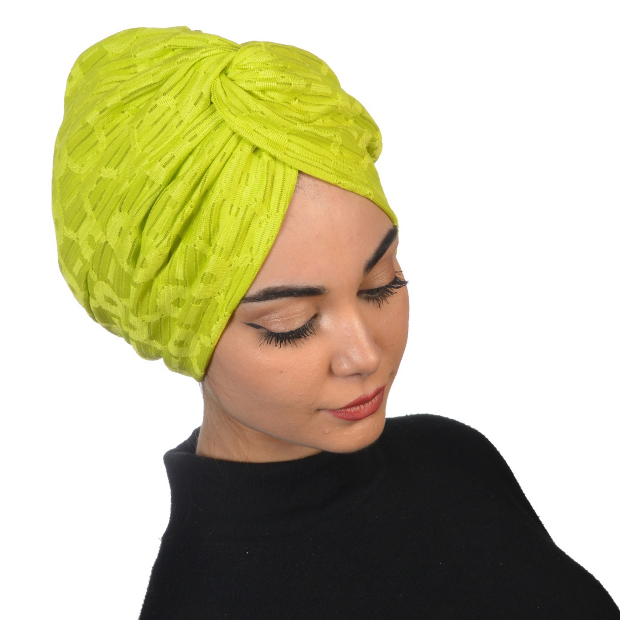 Barcelona Burgulu Bone - Geometrik Desenli Esnek Örme Kumaş