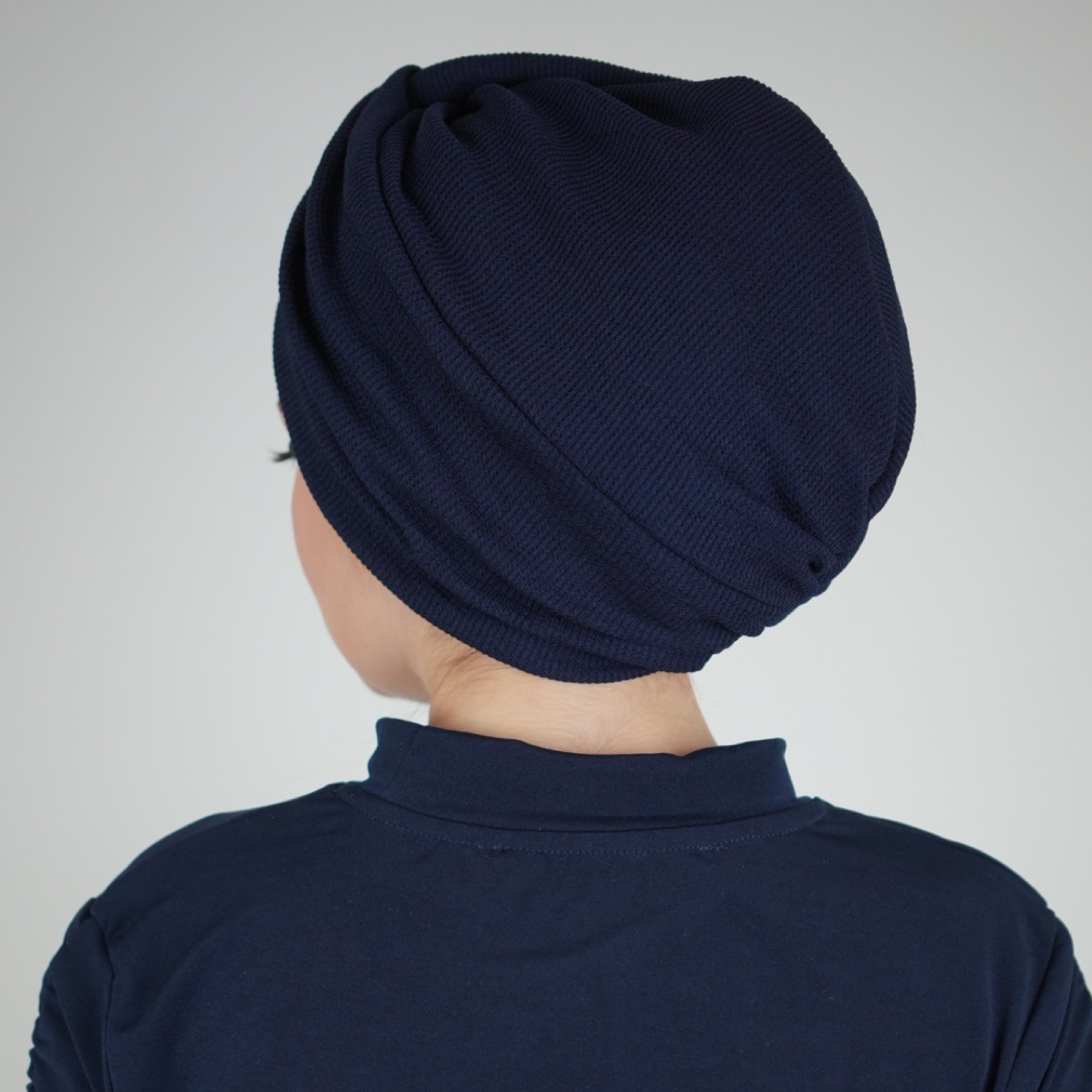 X Burgulu Büzgülü Bone - Örme Kumaş