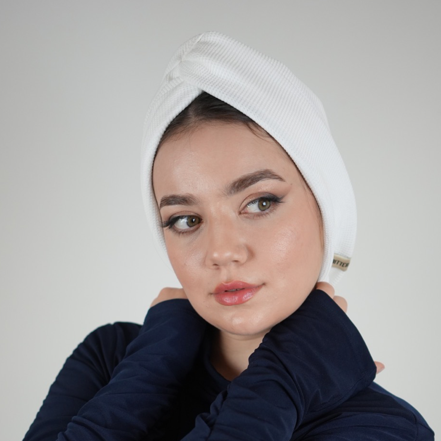 X Burgulu Büzgülü Bone - Esnek Örme Kumaş