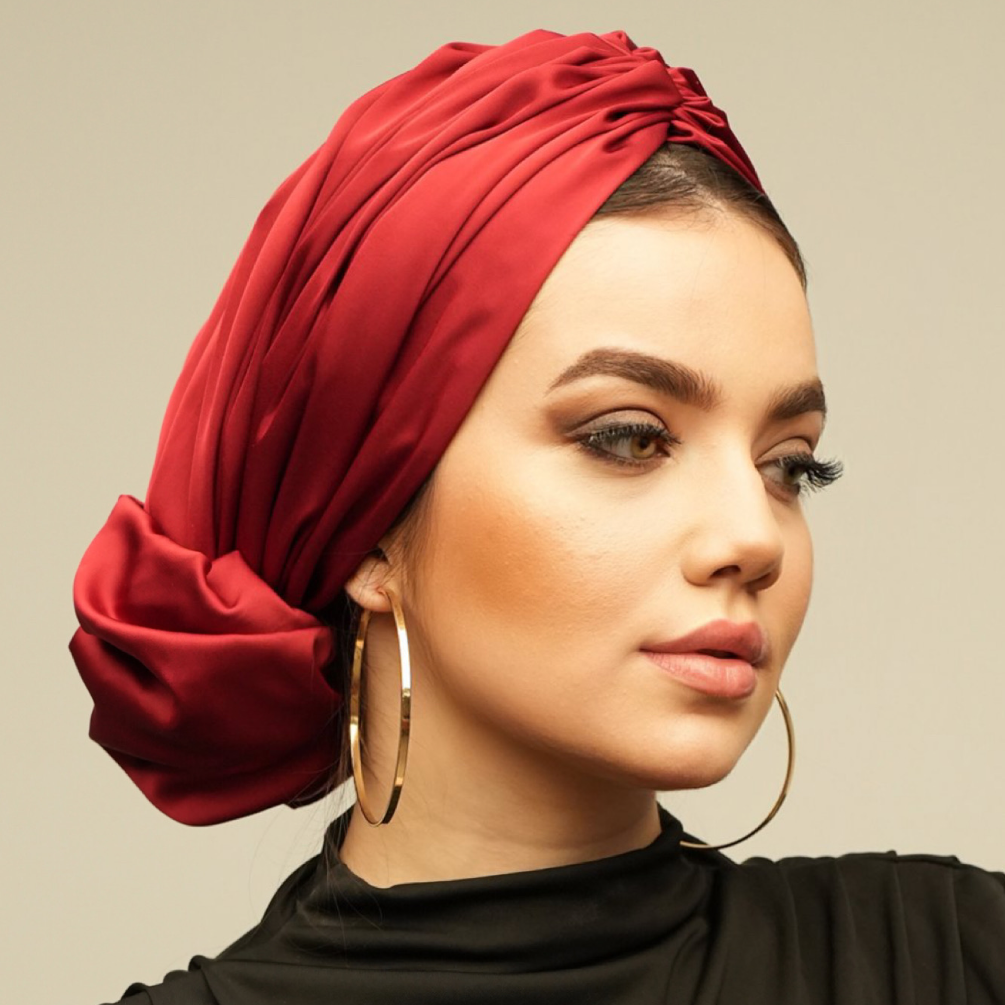 Abu Dabi – Saten - Topuzlu Bone