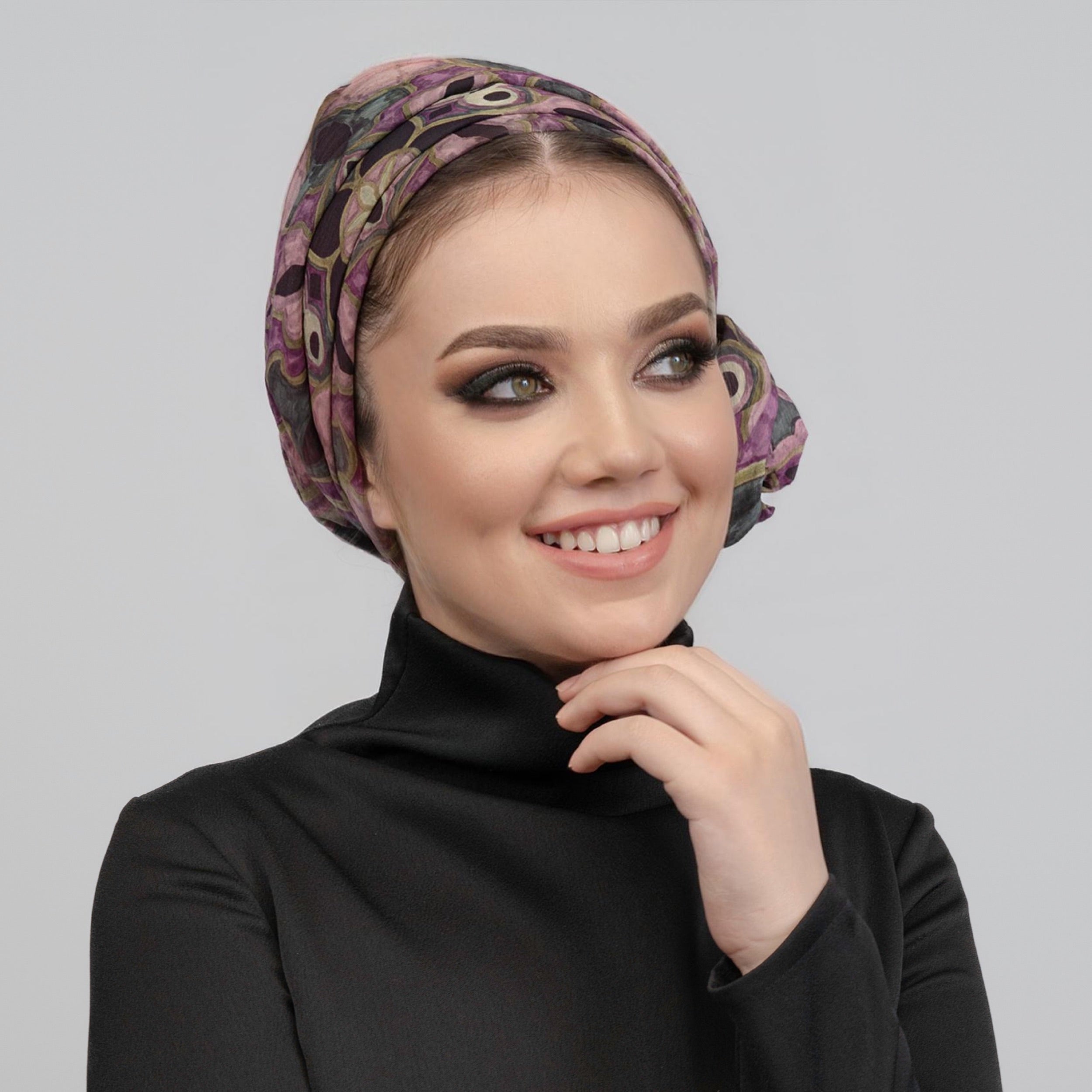 Dubai Tie Turban - Hand-Painted Silk Fabric