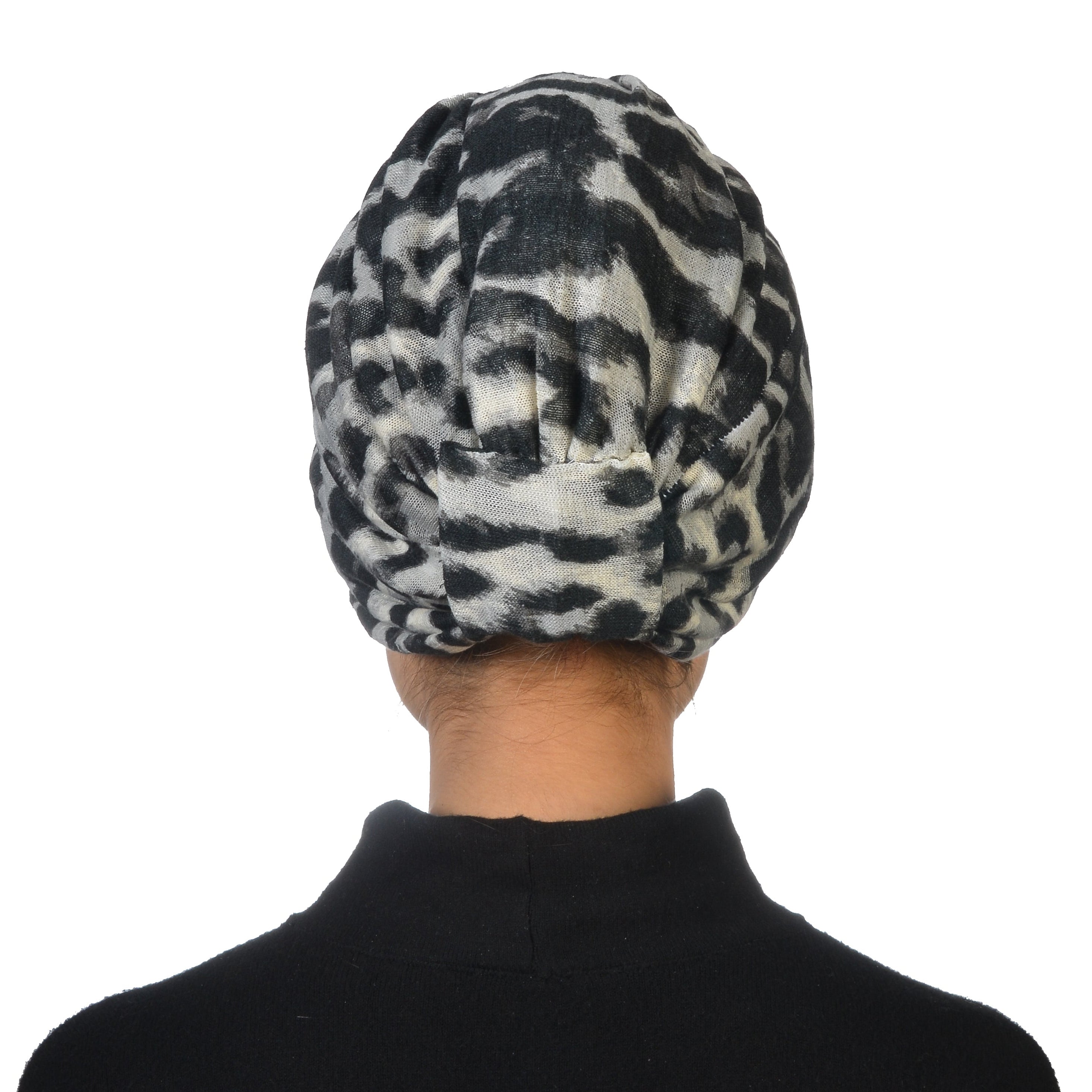 Barcelona Burgulu Bone - Leopar Desenli Örme Kumaş