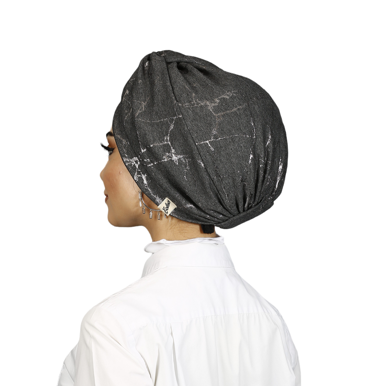 Barcelona Burgulu Bone - Mermer Desenli Işıltılı Kumaş