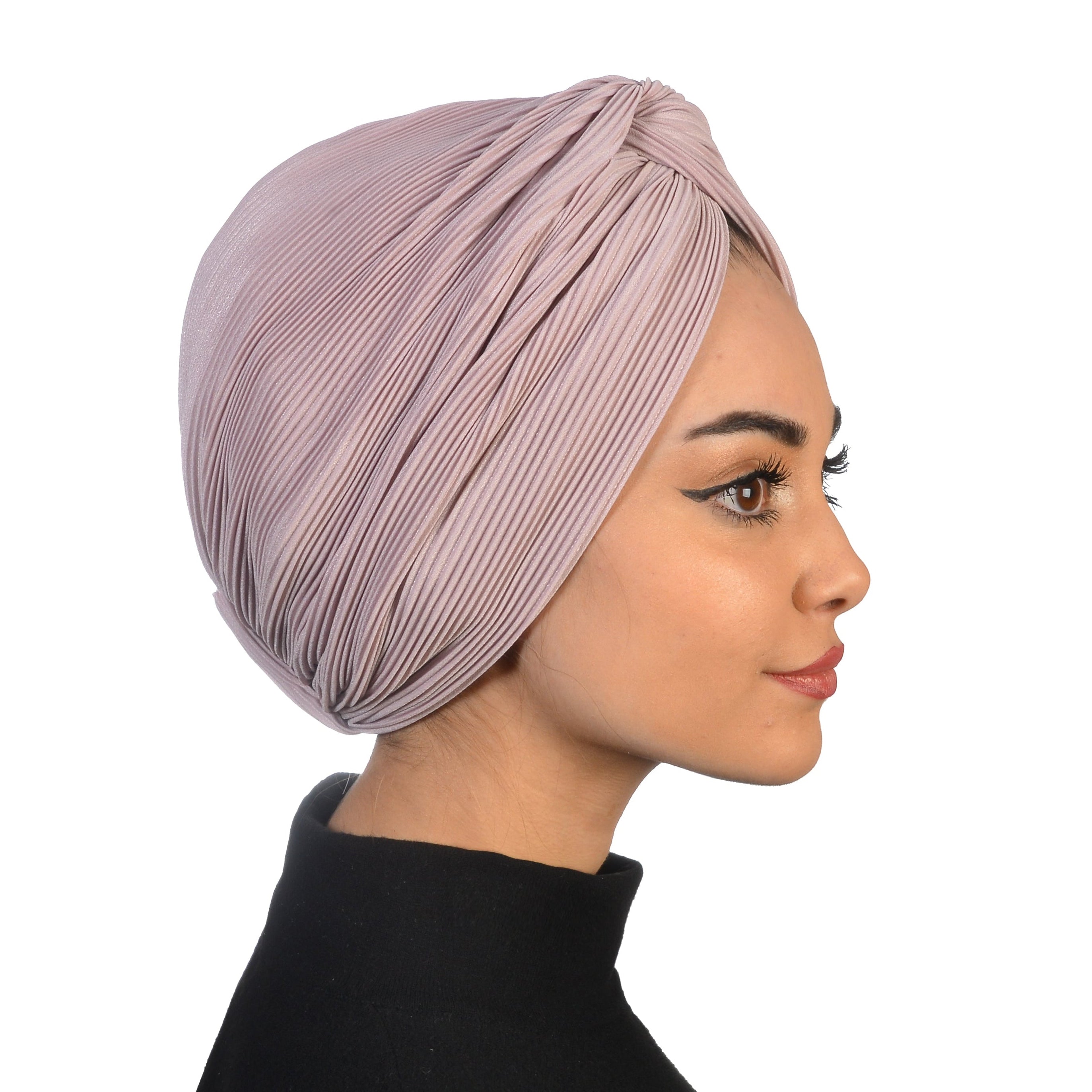 Twisted Pleated Fabric Bonnet - Pink Color - BitterColors