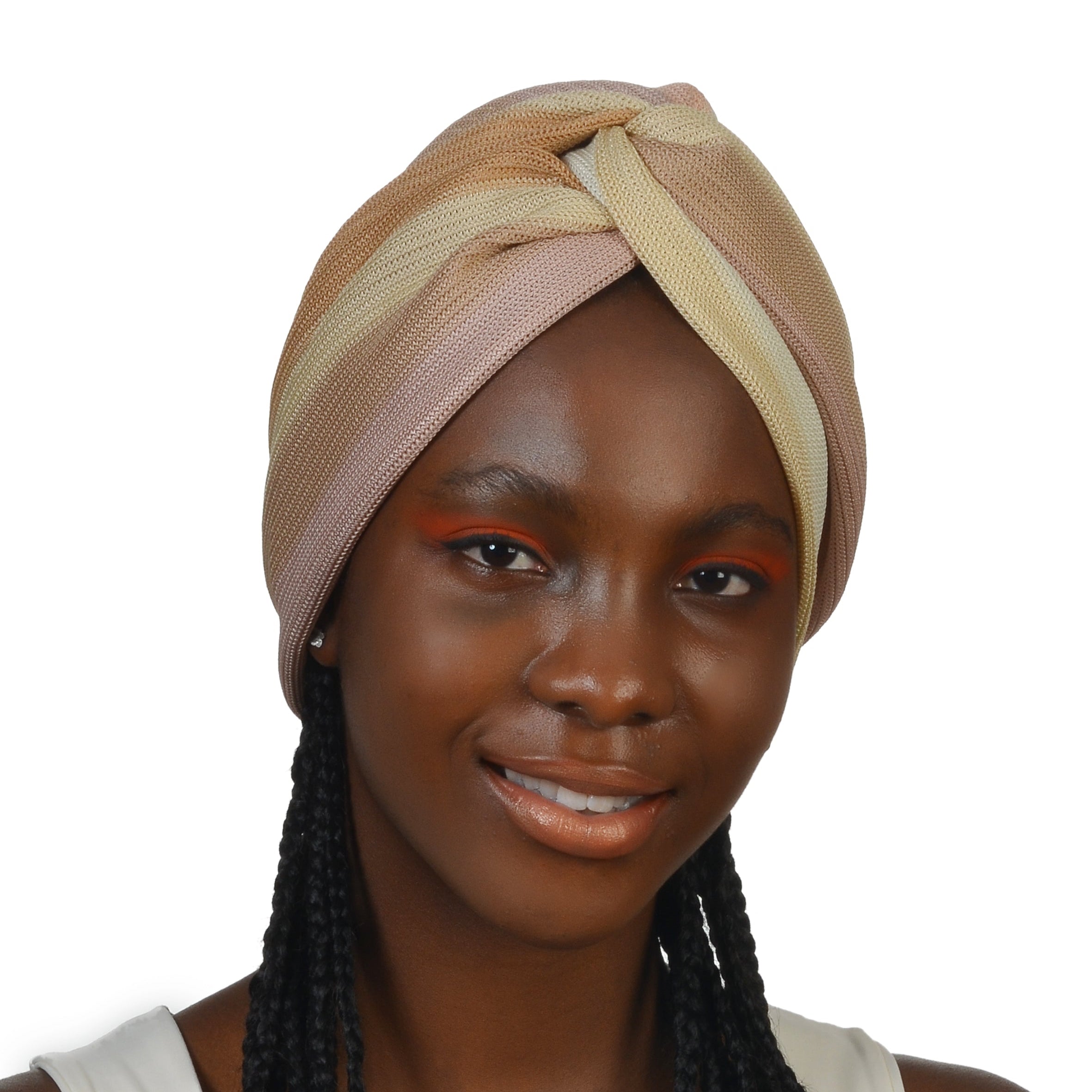 Barcelona Burgulu Bone - Pastel Çizgili Örme Kumaş