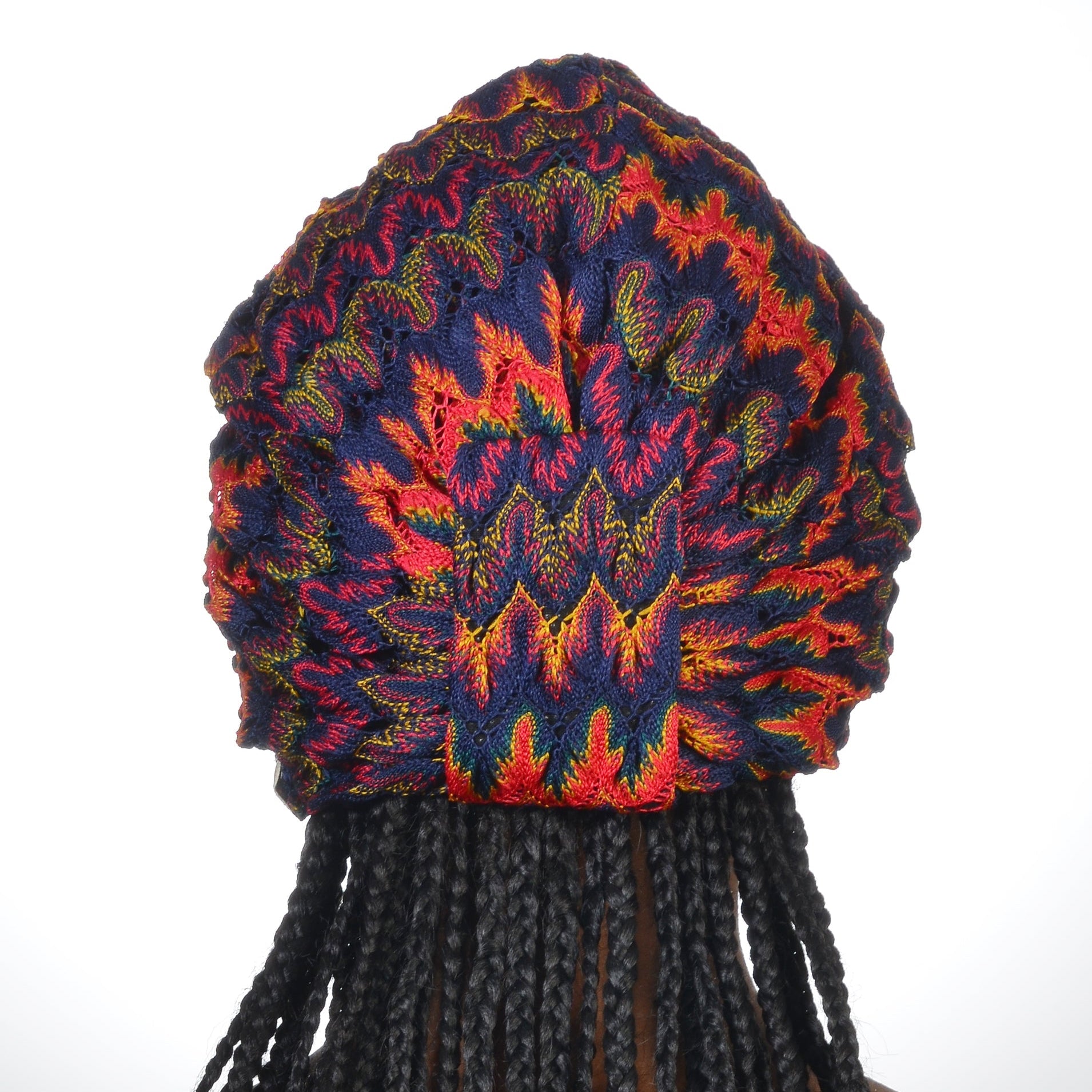 Curly Twisted Bonnet - Stretchy Knit Fabric - Multicolored - BitterColors