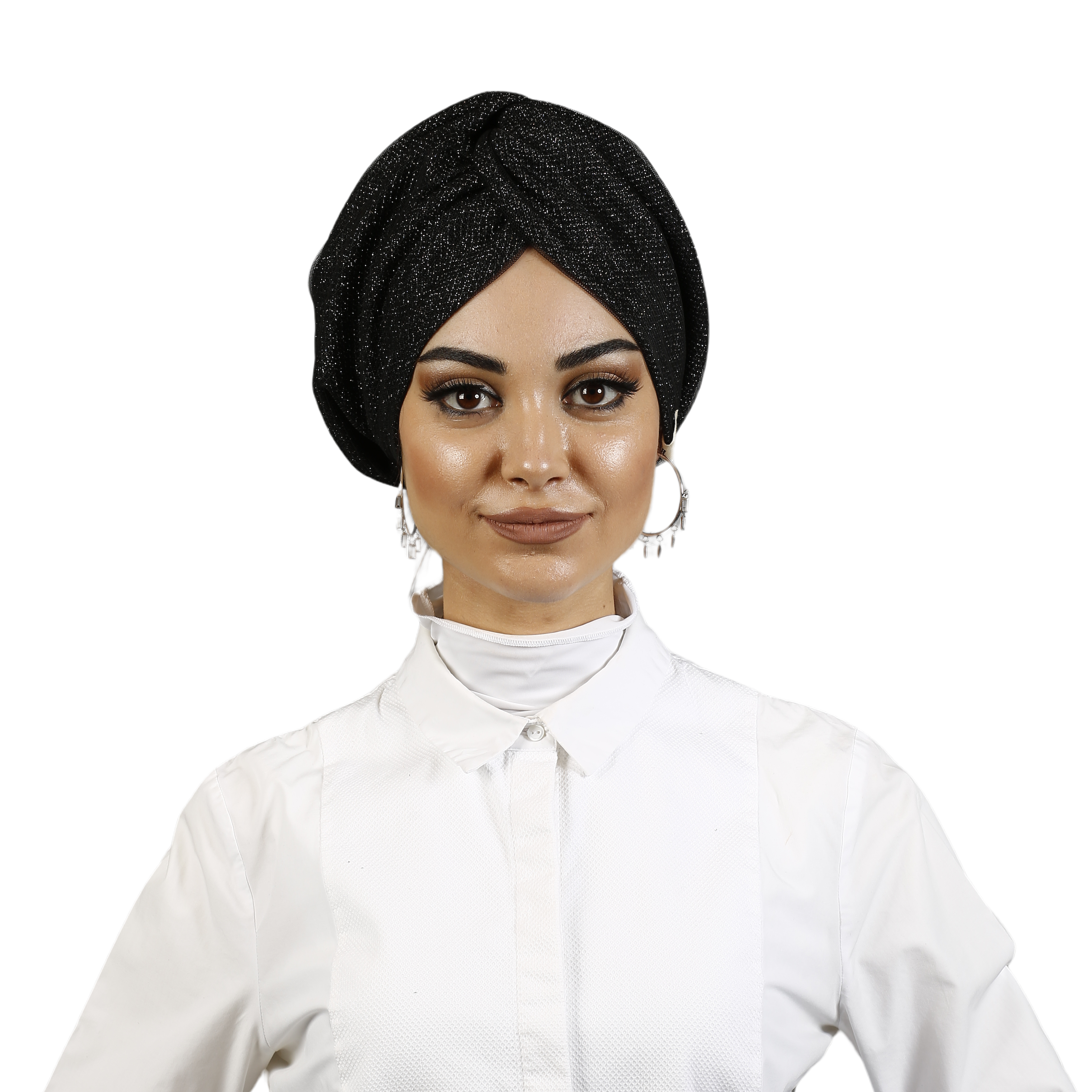 Barcelona Burgulu Bone - Tül Katmanlı Işıltılı Kumaş