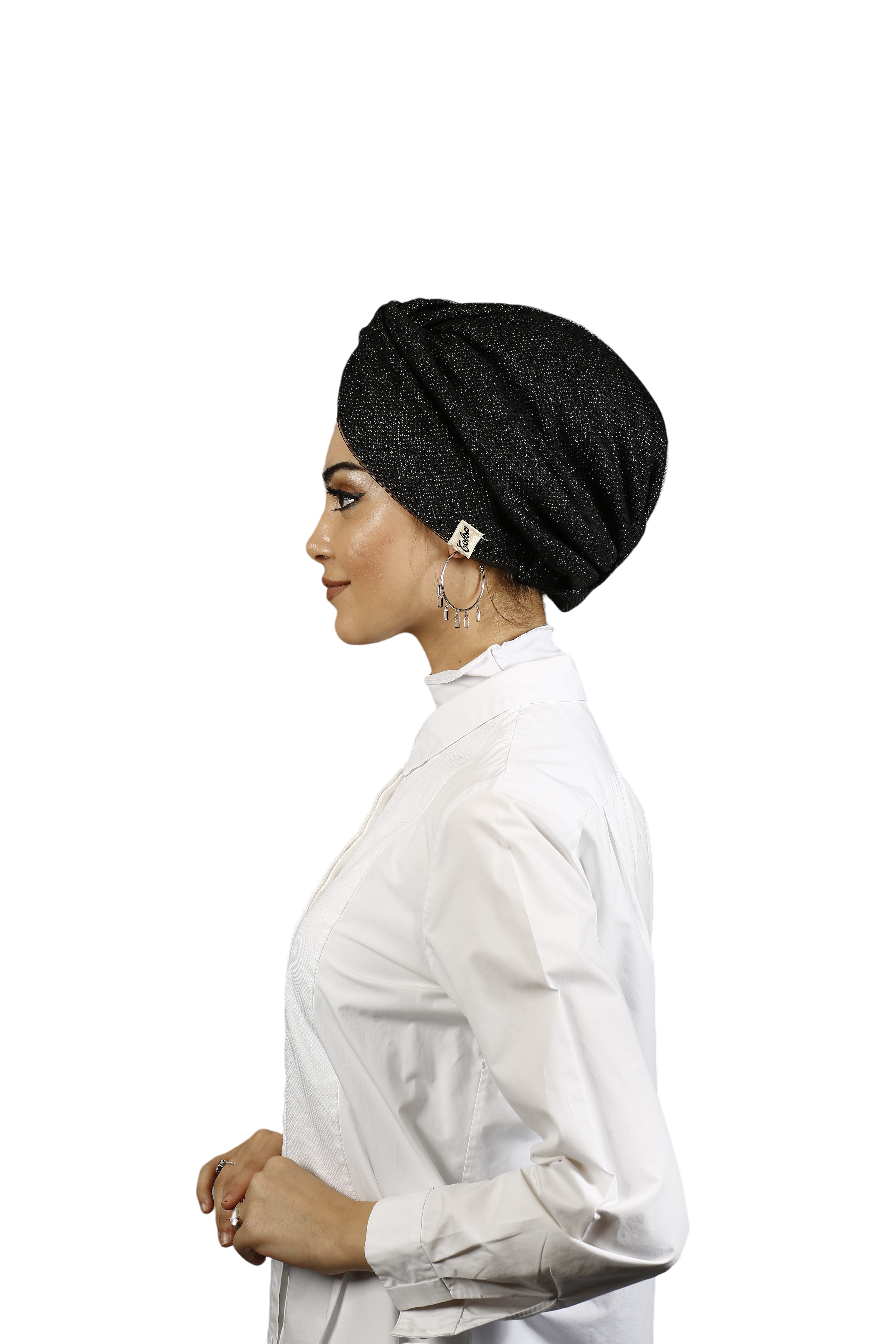 Barcelona Burgulu Bone - Tül Katmanlı Işıltılı Kumaş