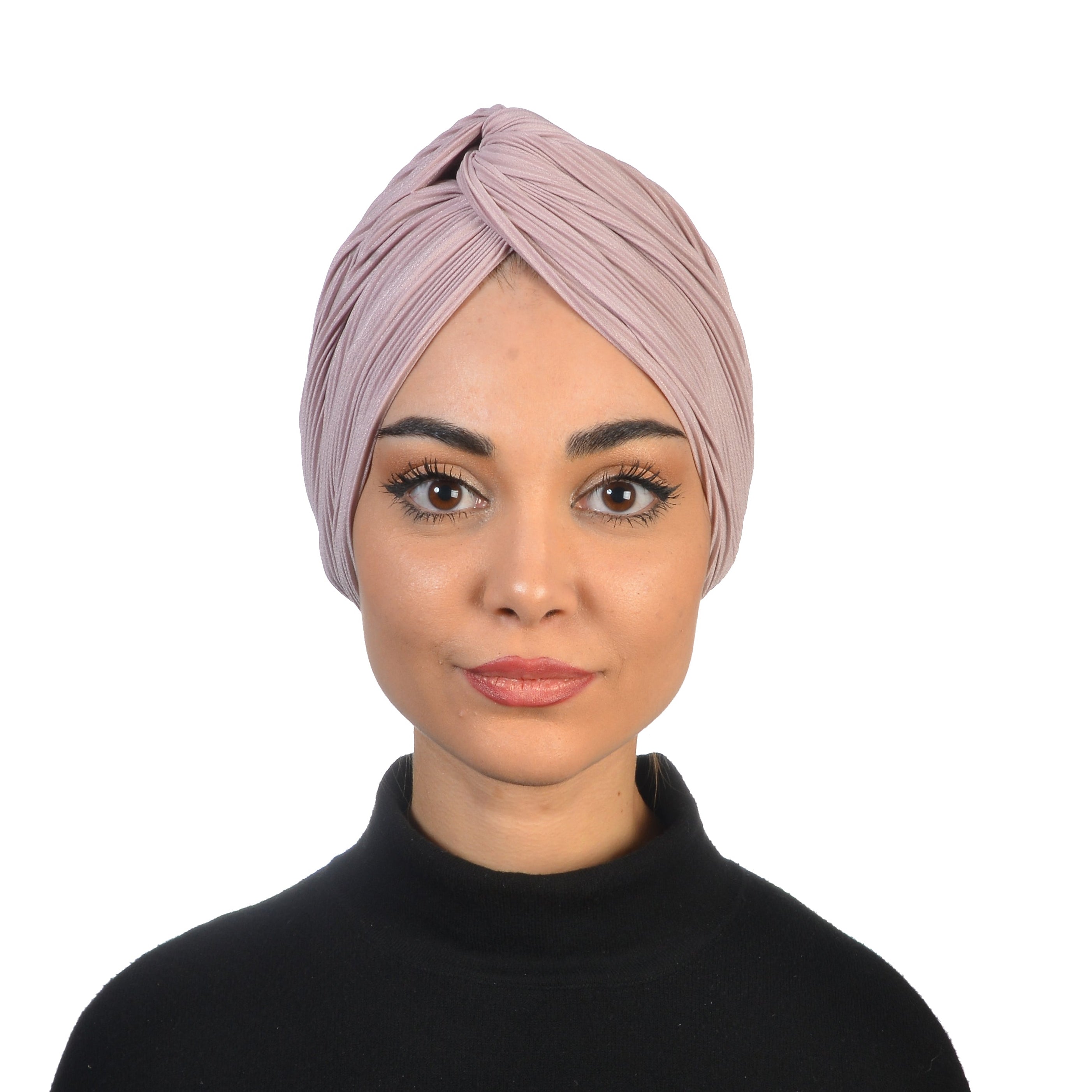 Twisted Pleated Fabric Bonnet - Pink Color - BitterColors