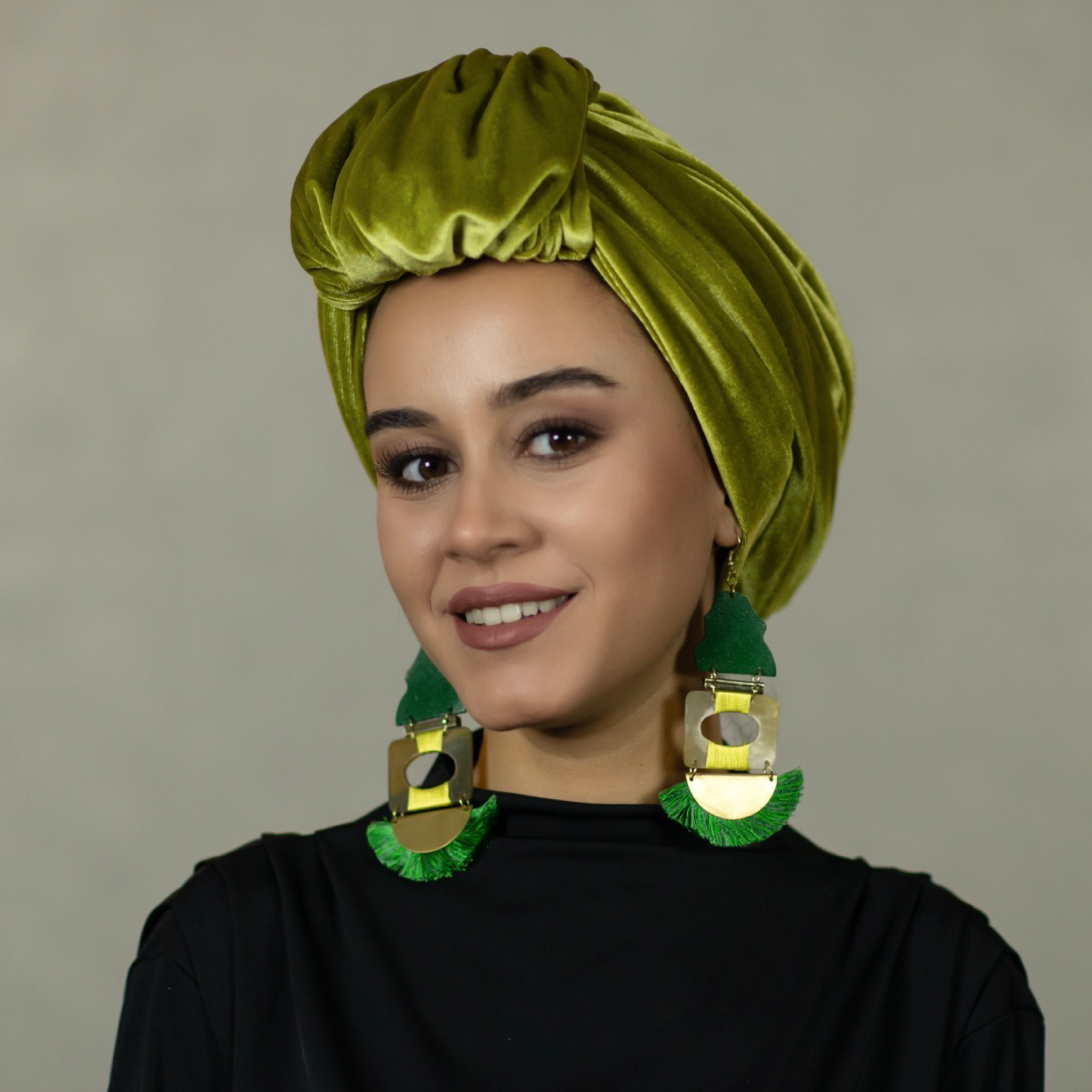 Beyrut Topuzlu Bone - Kadife Kumaş