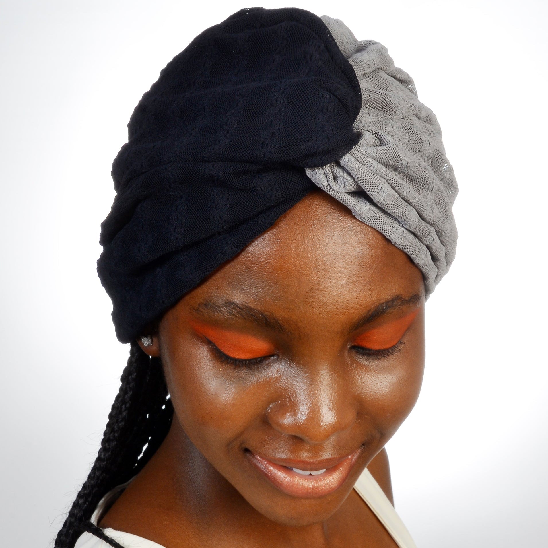 Barcelona Burgulu Bone - İki Renkli - Dokulu Örme File Kumaş